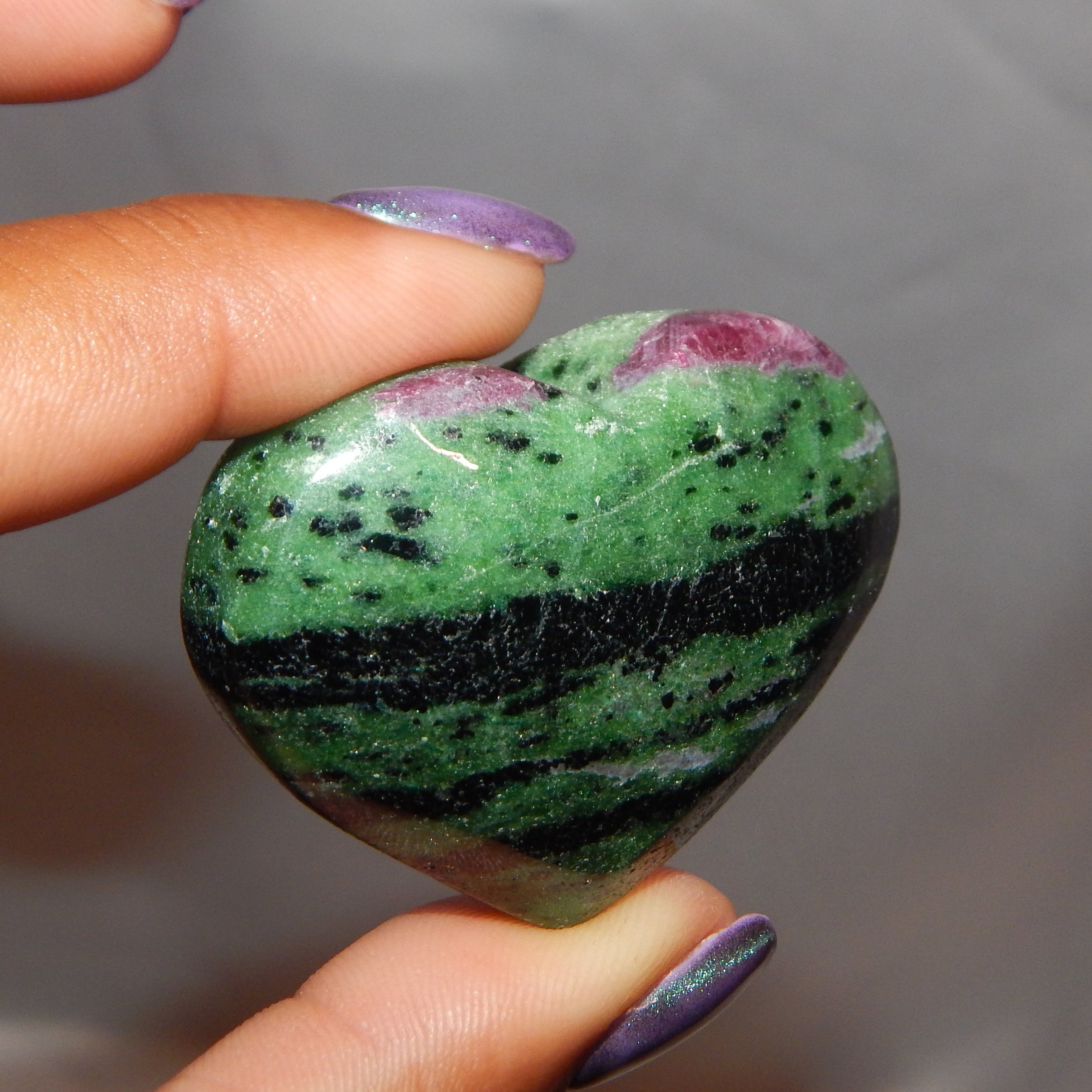 Ruby Zoisite Rounded Heart