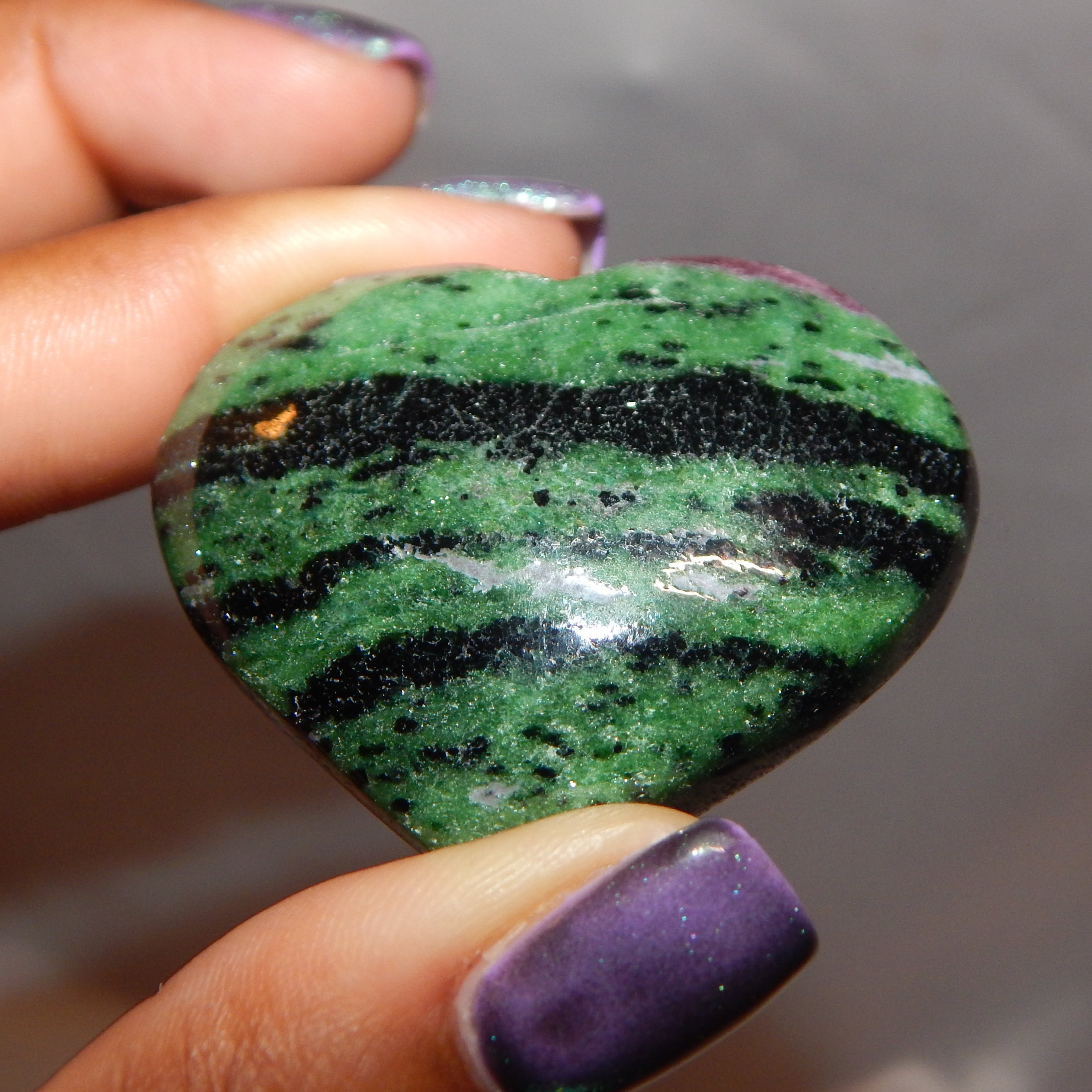 Ruby Zoisite Rounded Heart