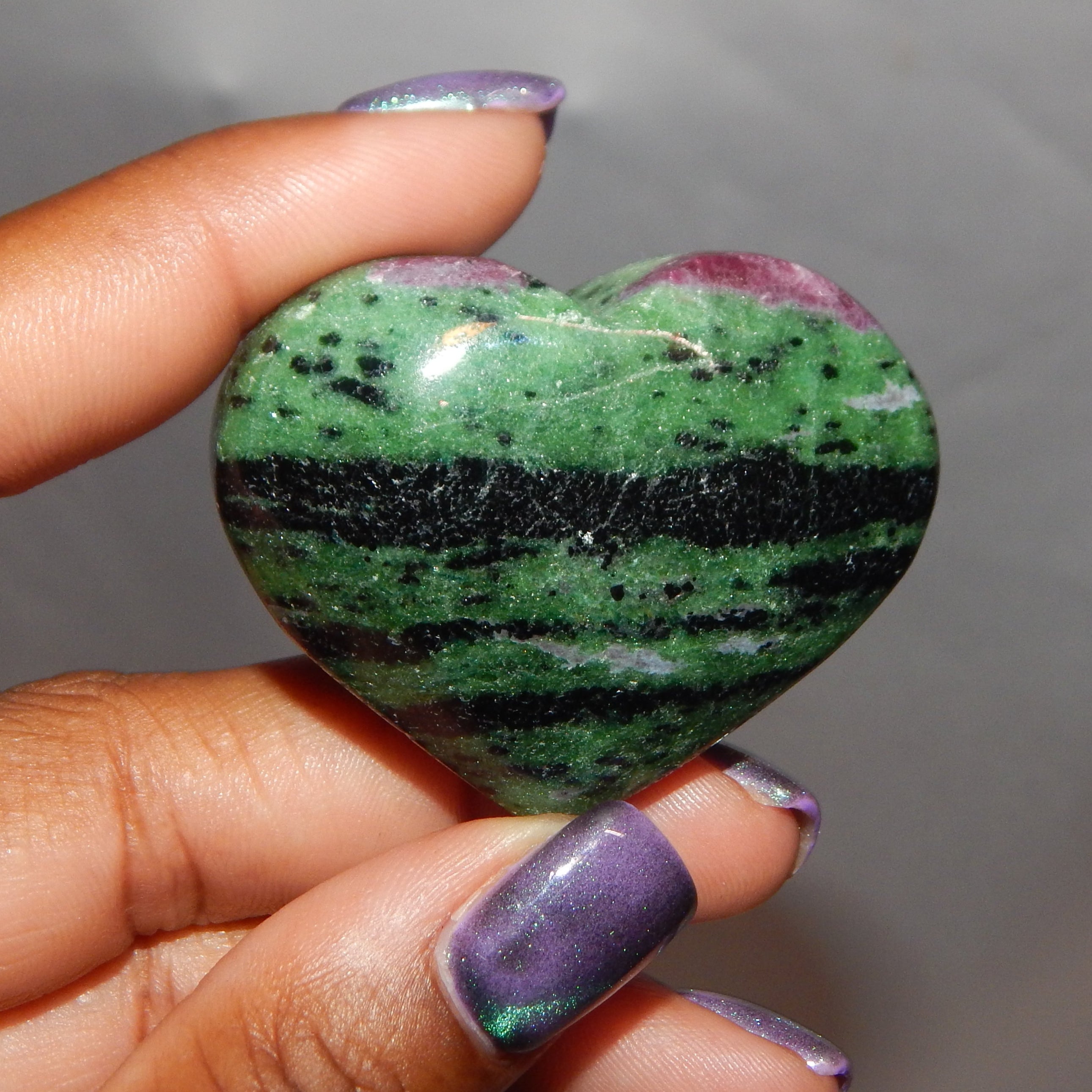 Ruby Zoisite Rounded Heart