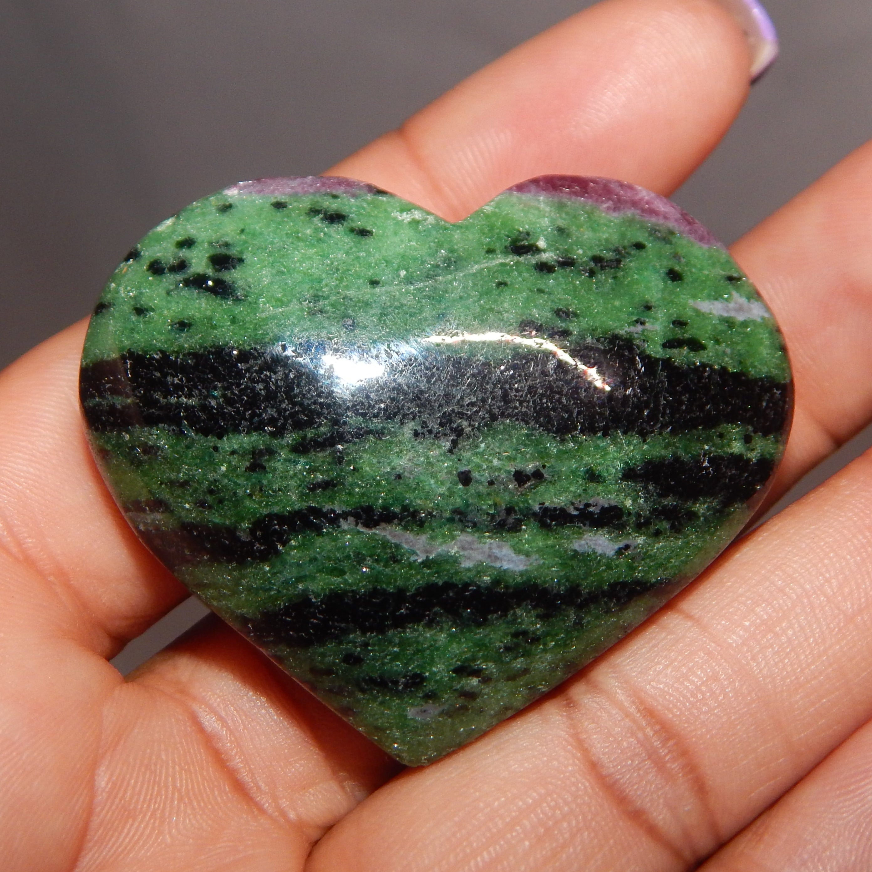 Ruby Zoisite Rounded Heart