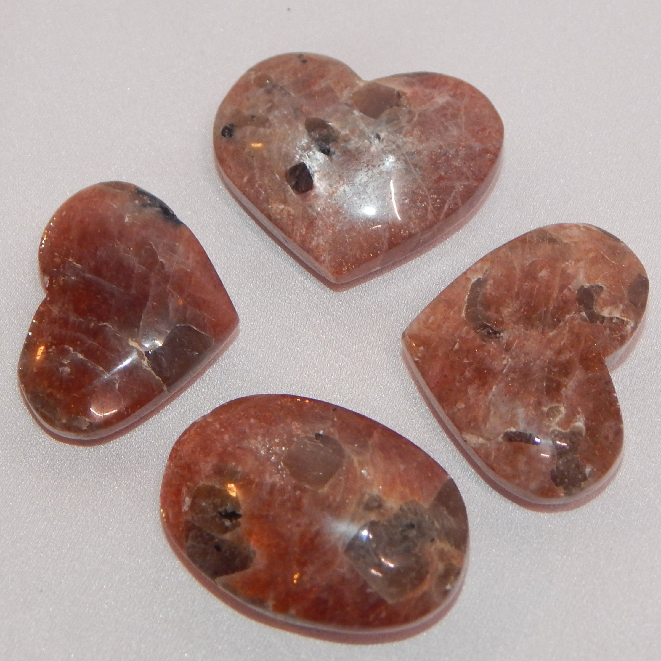 Sunstone Carvings (Small hearts/ovals)