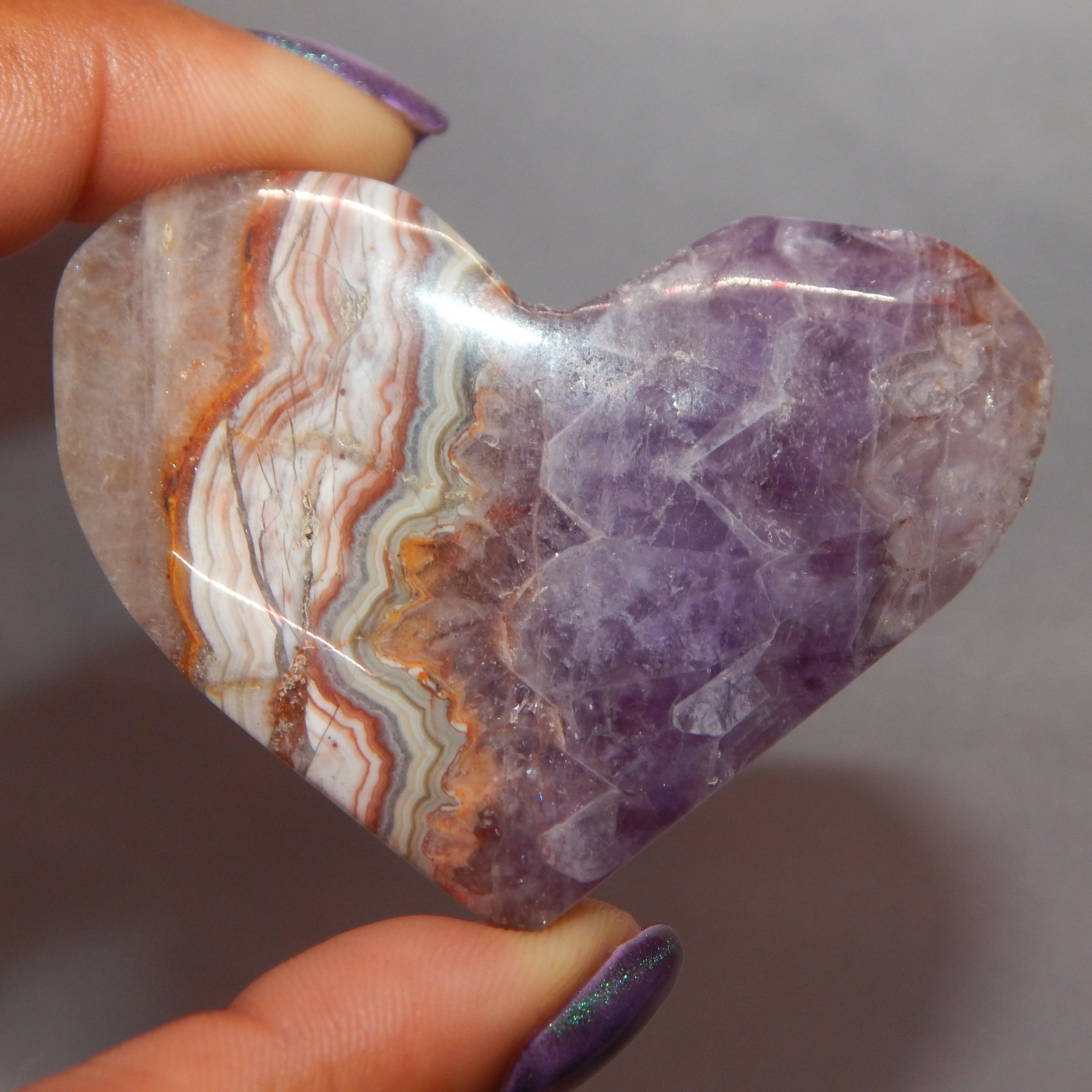 Amethyst in Agate Heart