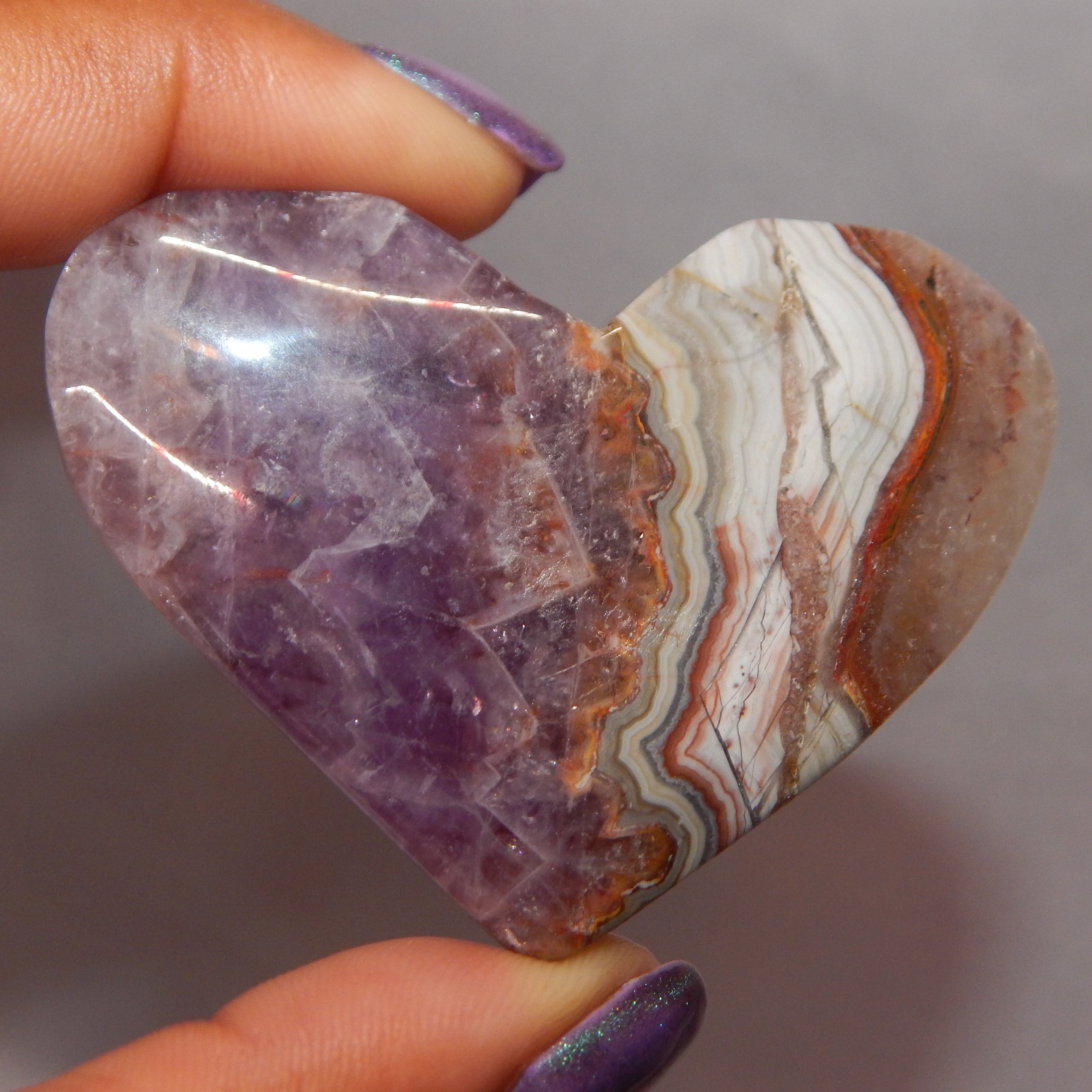 Amethyst in Agate Heart