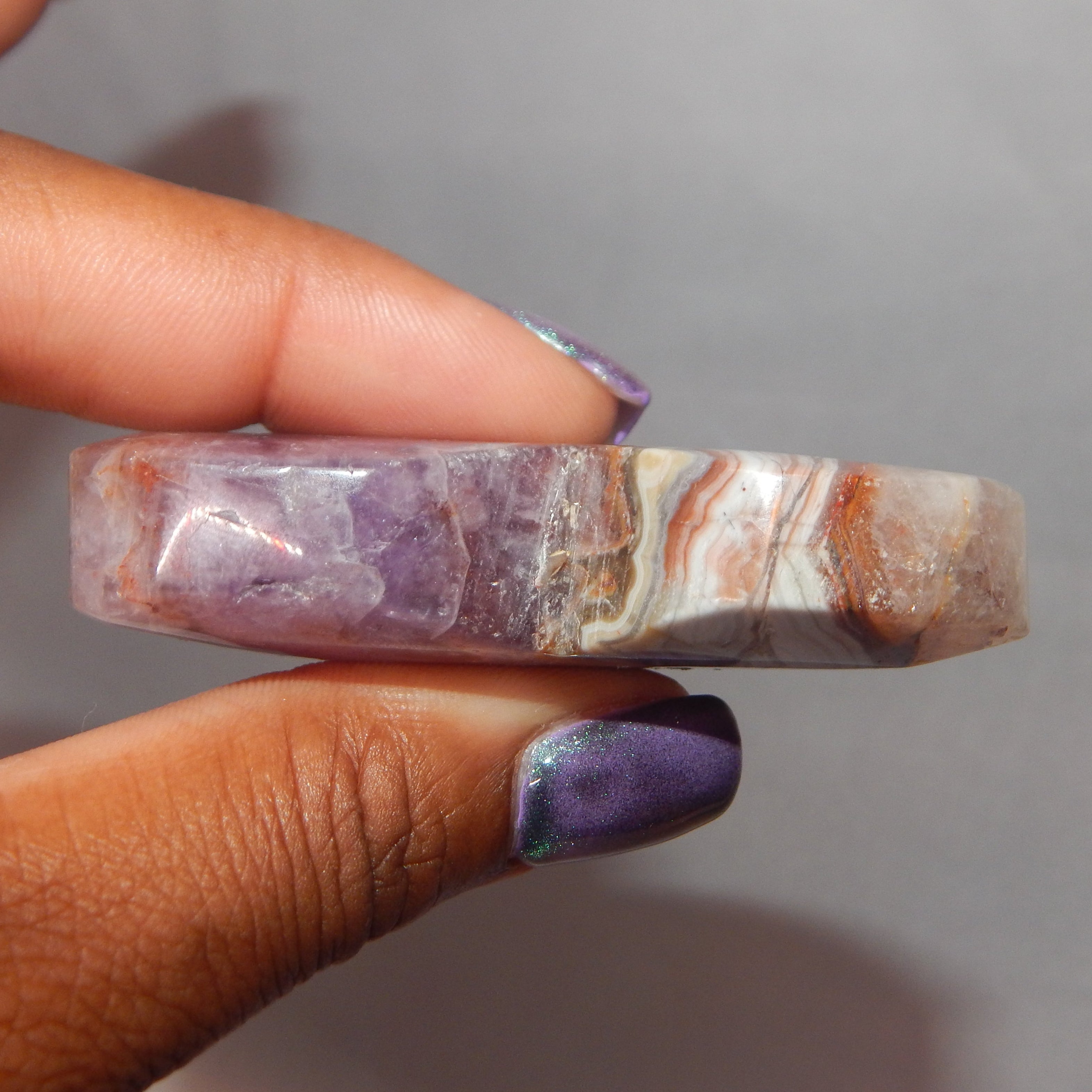 Amethyst in Agate Heart