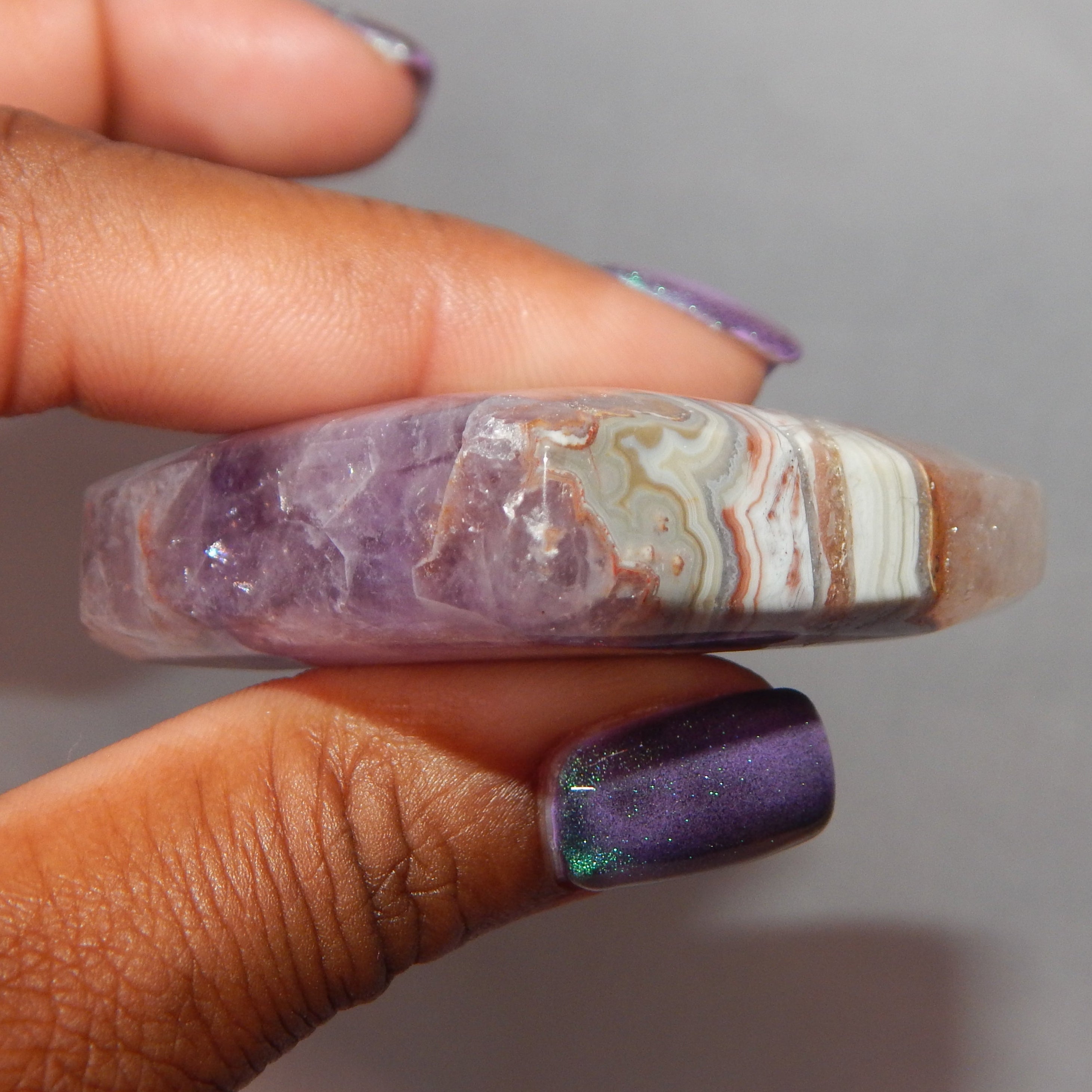 Amethyst in Agate Heart