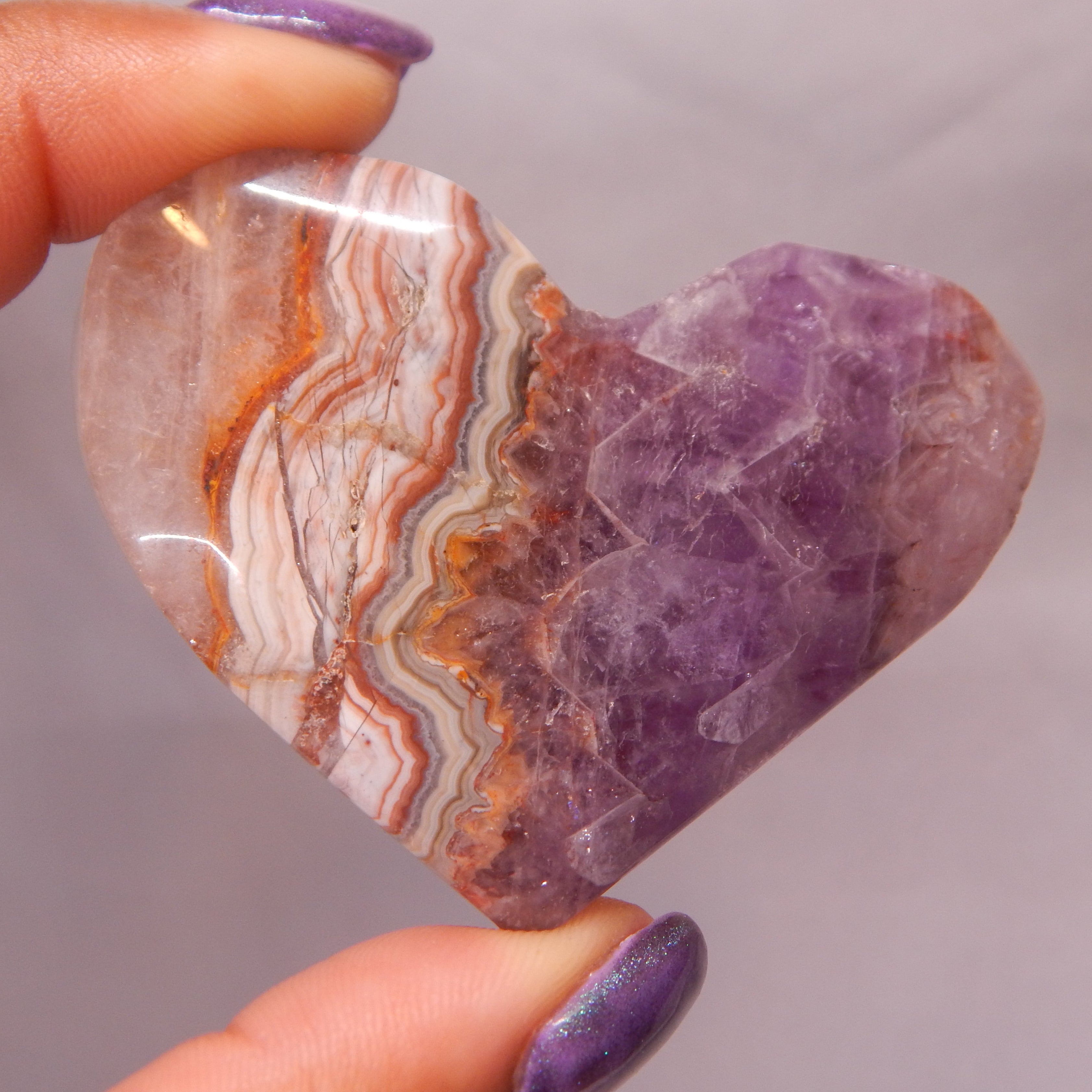 Amethyst in Agate Heart