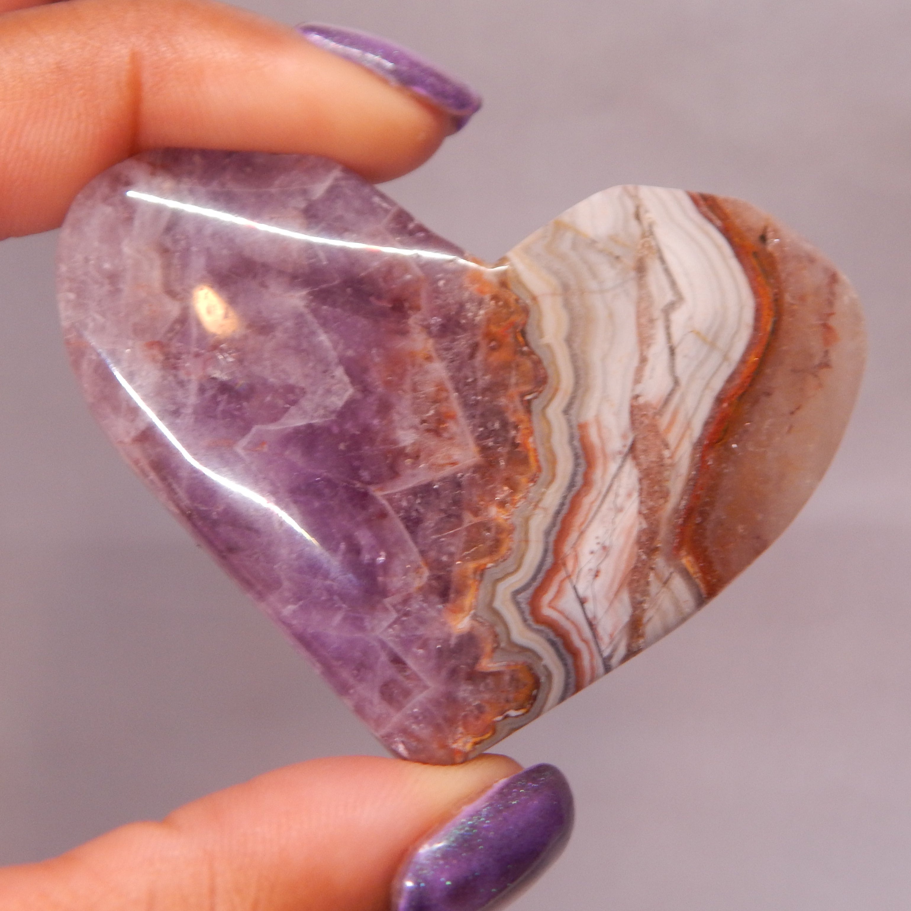 Amethyst in Agate Heart