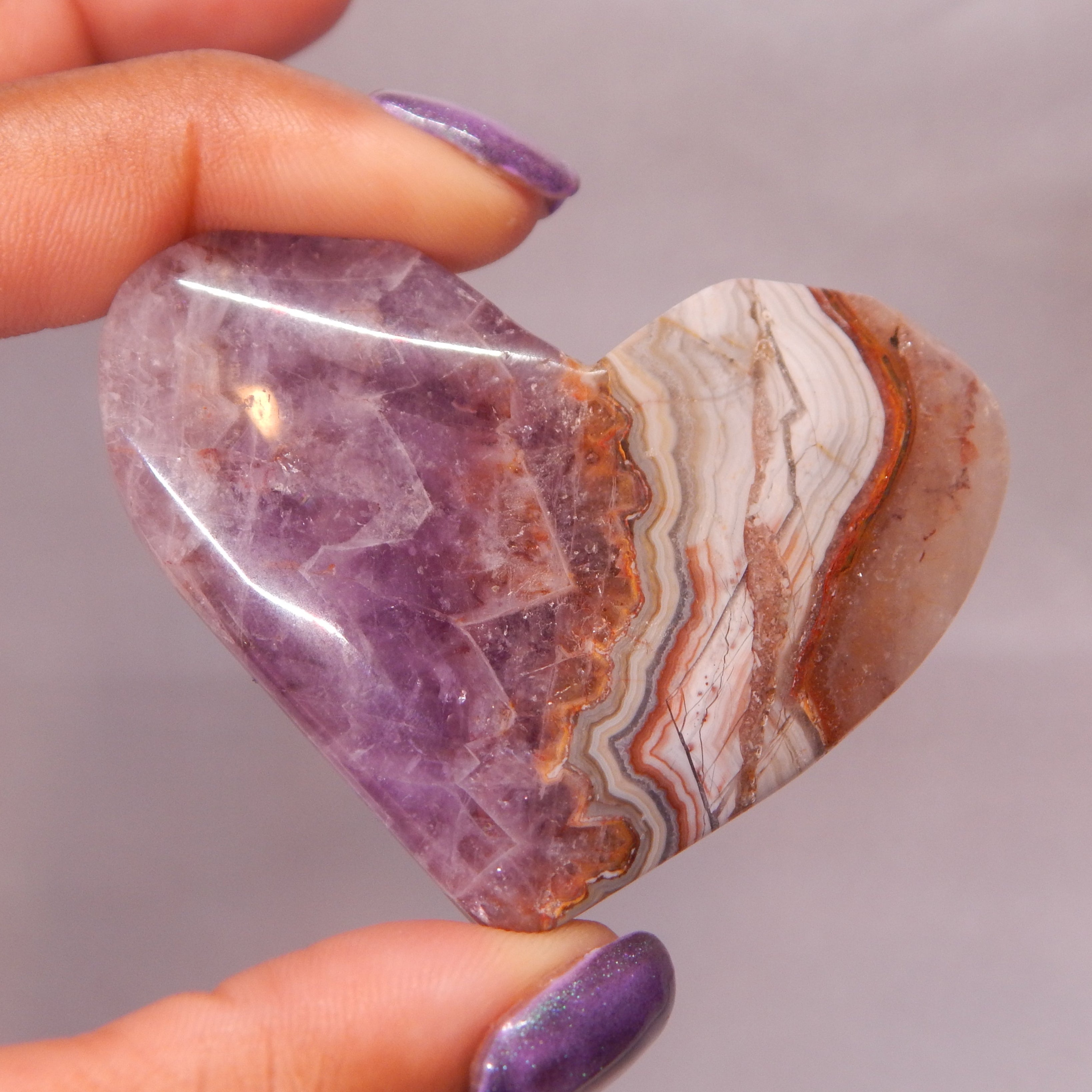 Amethyst in Agate Heart