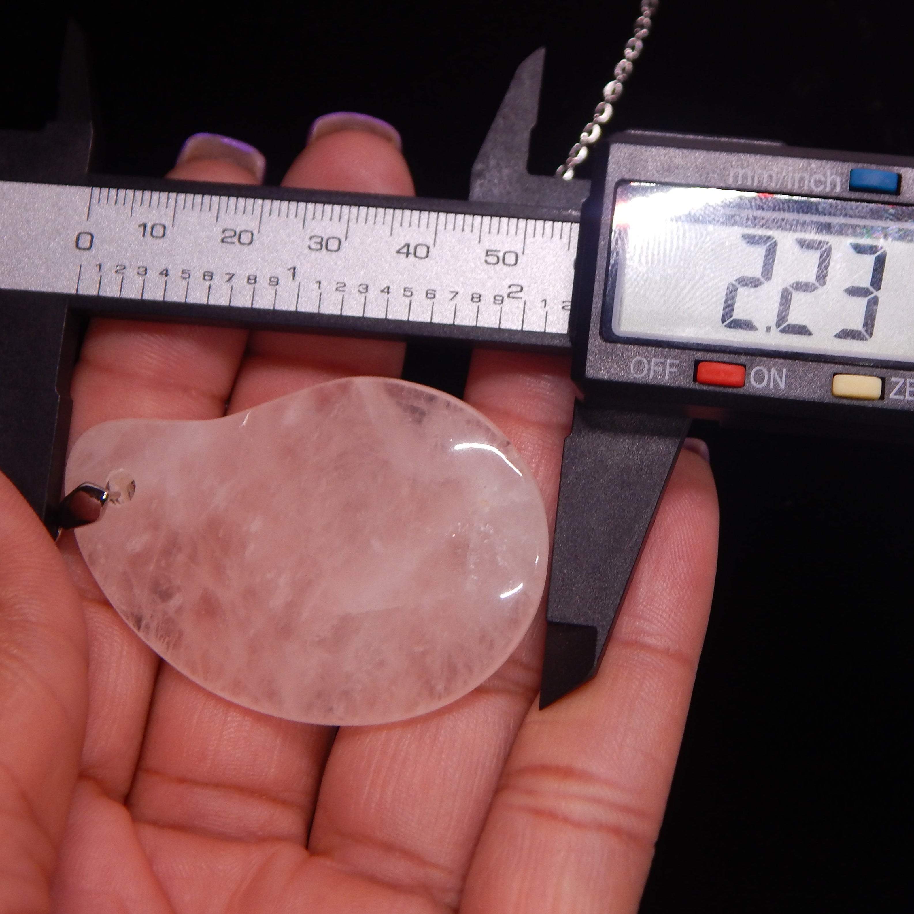 Rose Quartz - Crooked Teardrop Pendant