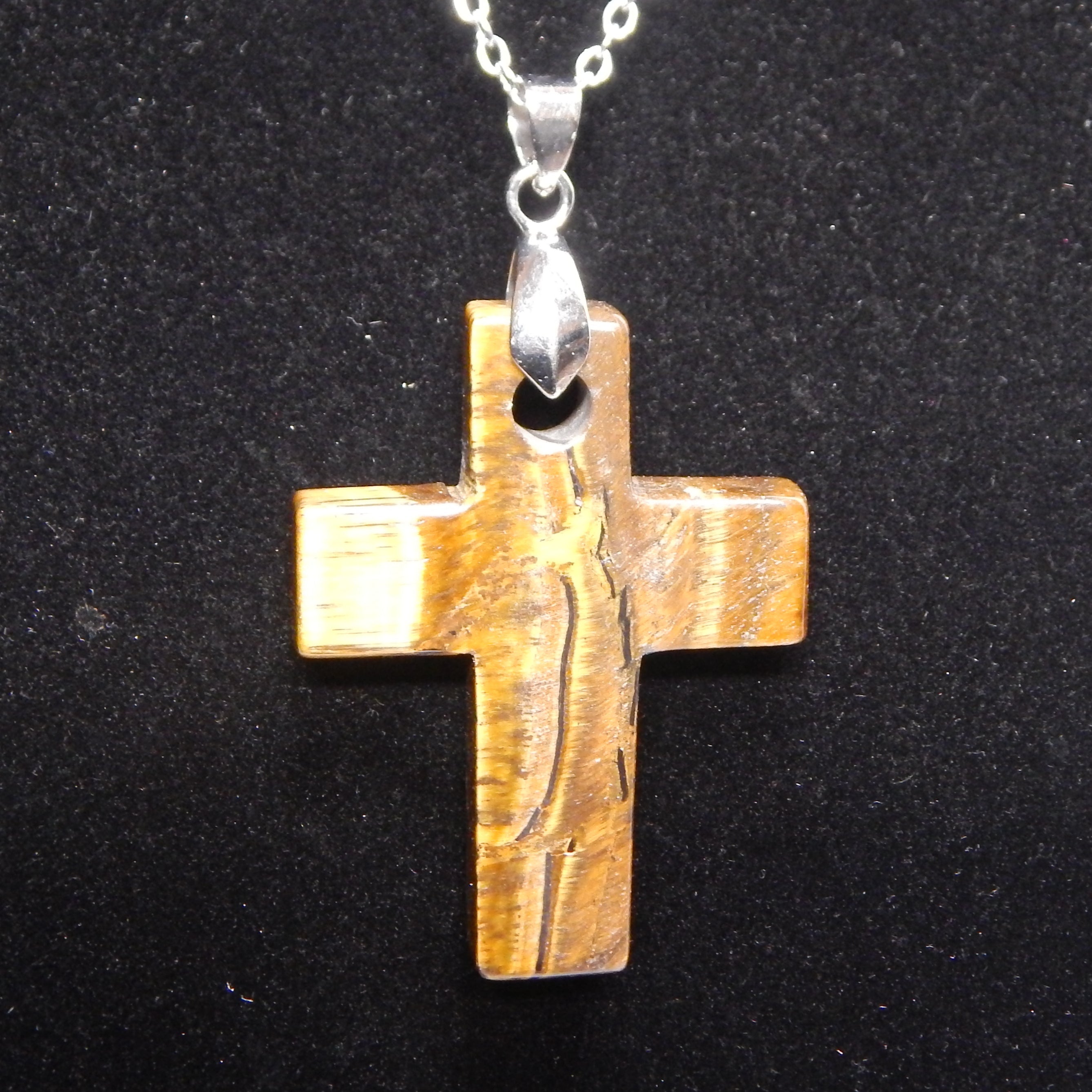 Yellow Tiger's Eye Cross Pendant