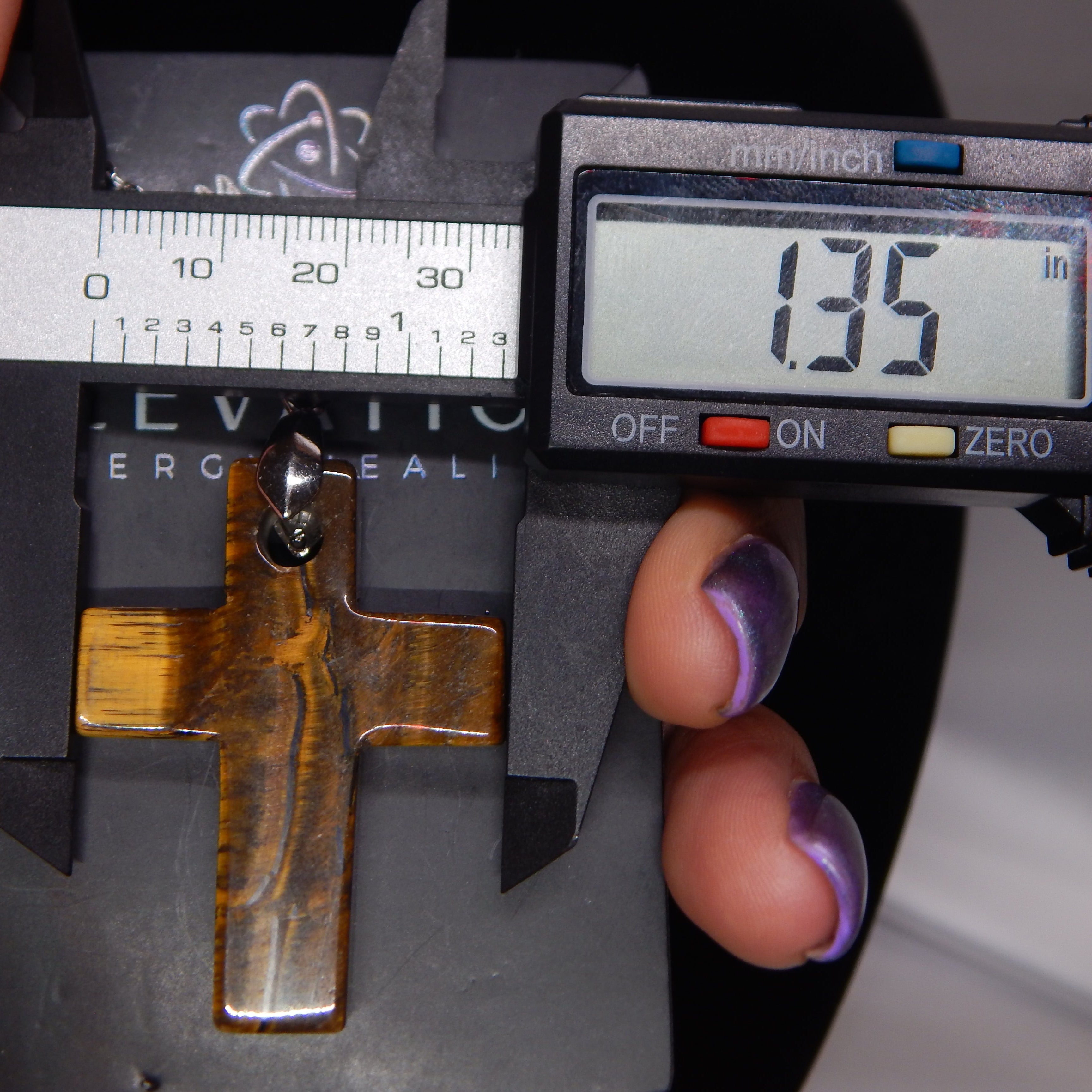 Yellow Tiger's Eye Cross Pendant