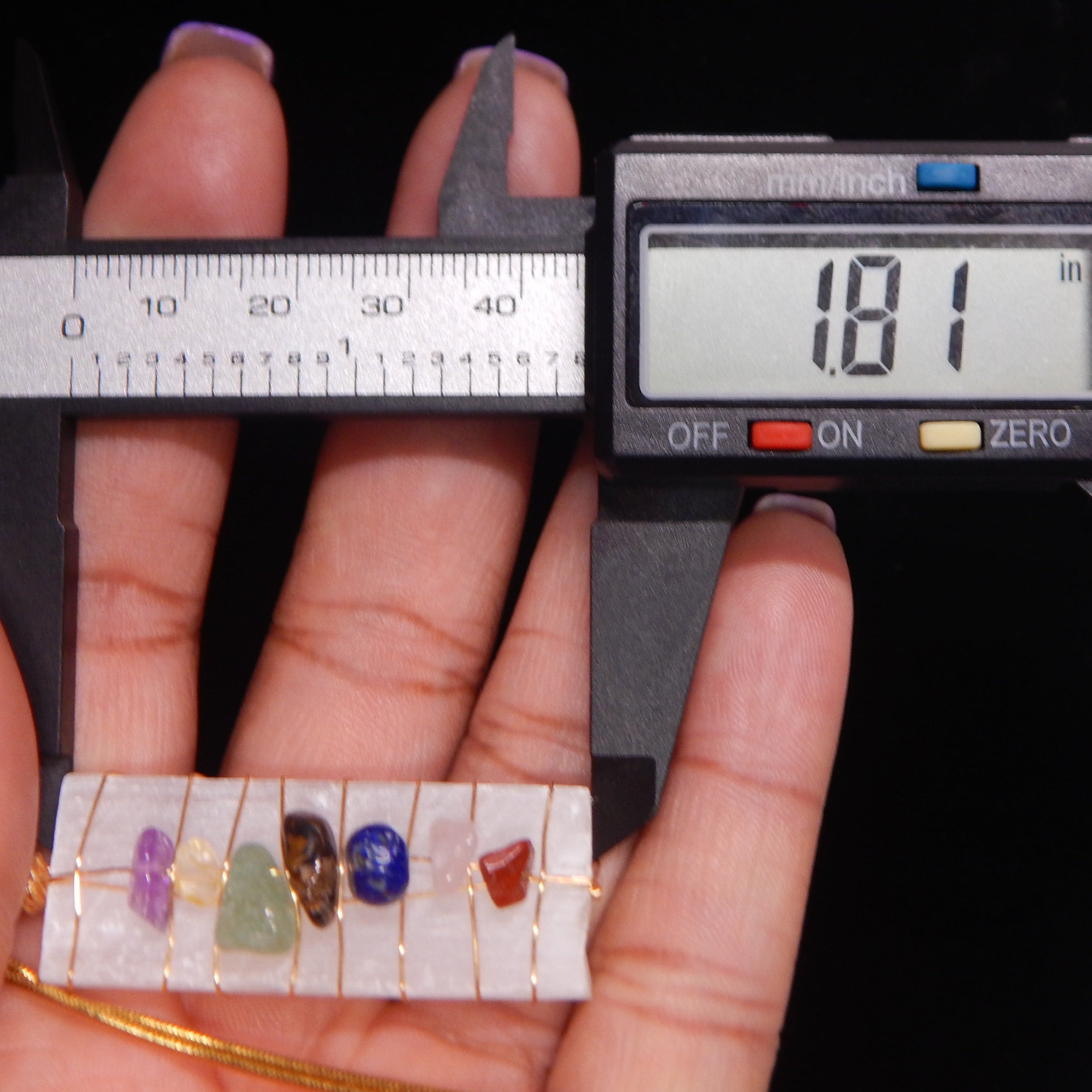 Satin Spar 7 Chakra Pendant - SS1