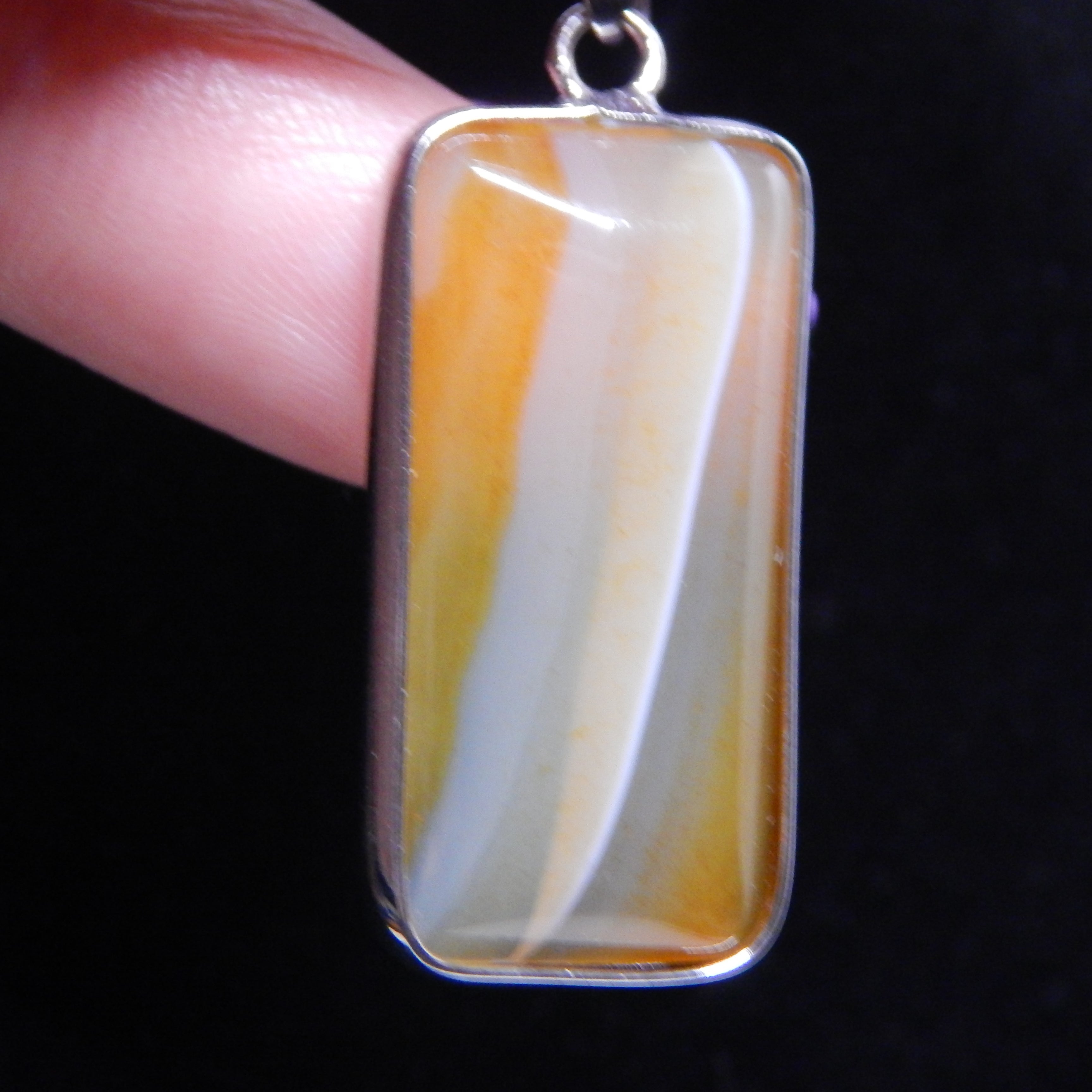 Yellow Agate Rectangle Pendant