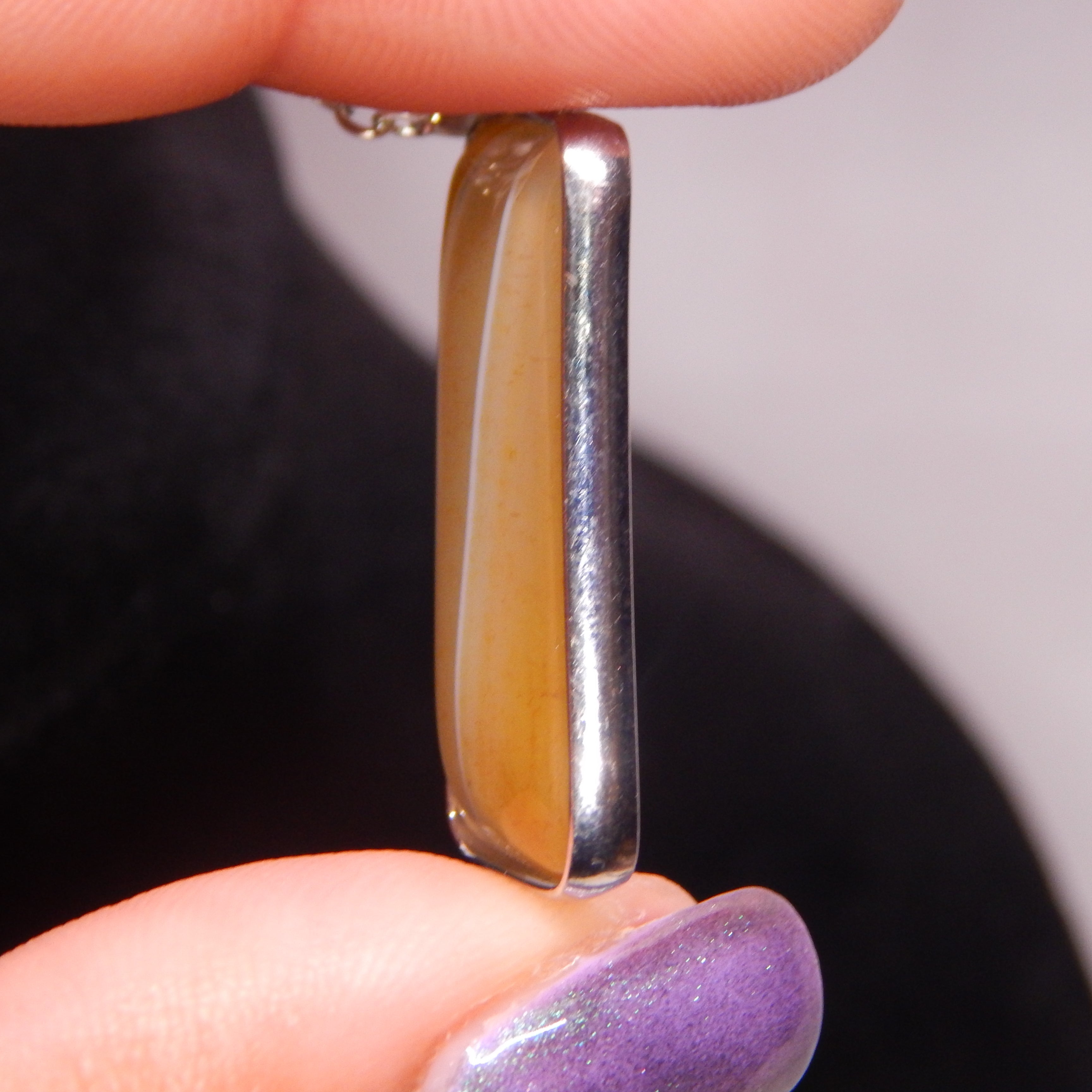 Yellow Agate Rectangle Pendant