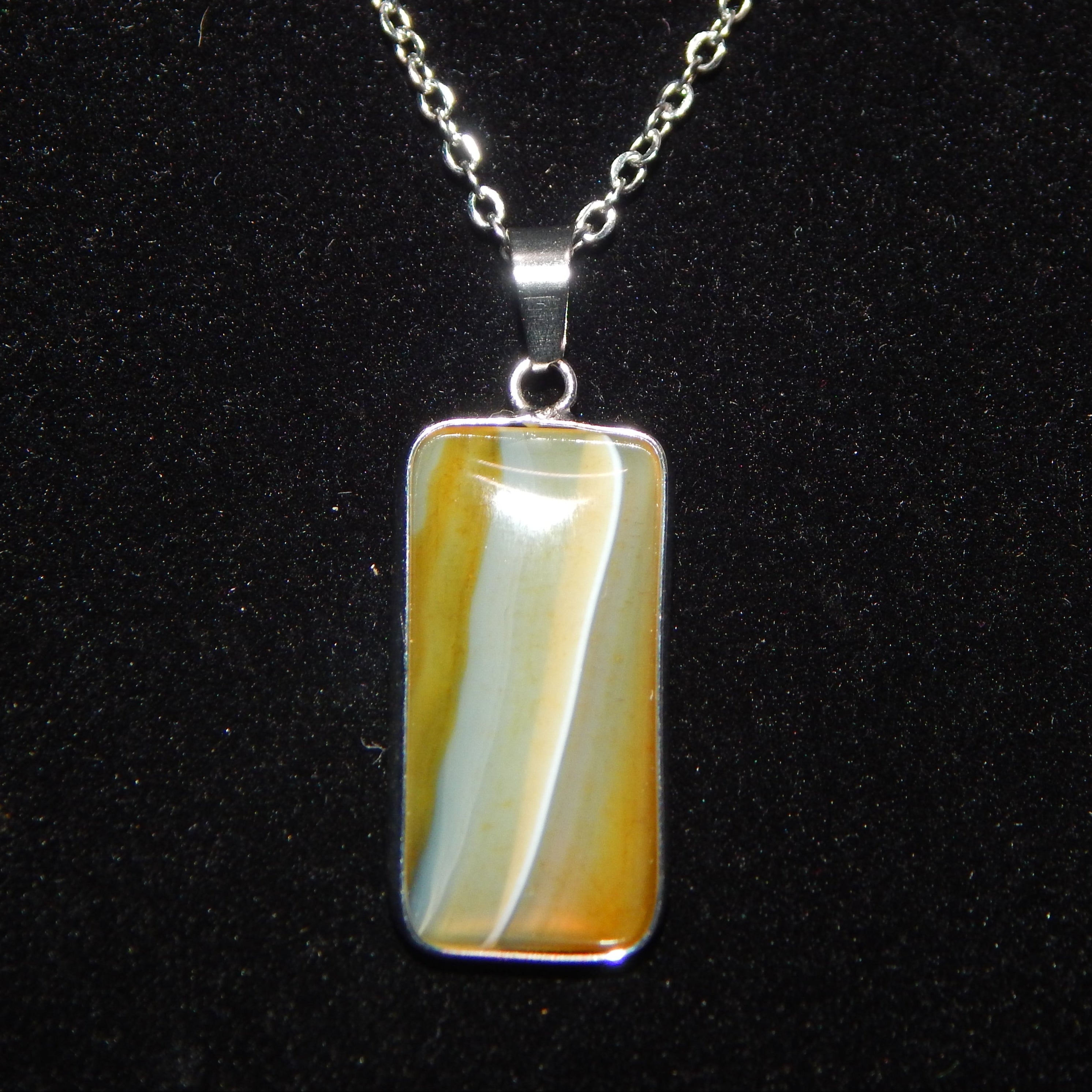 Yellow Agate Rectangle Pendant