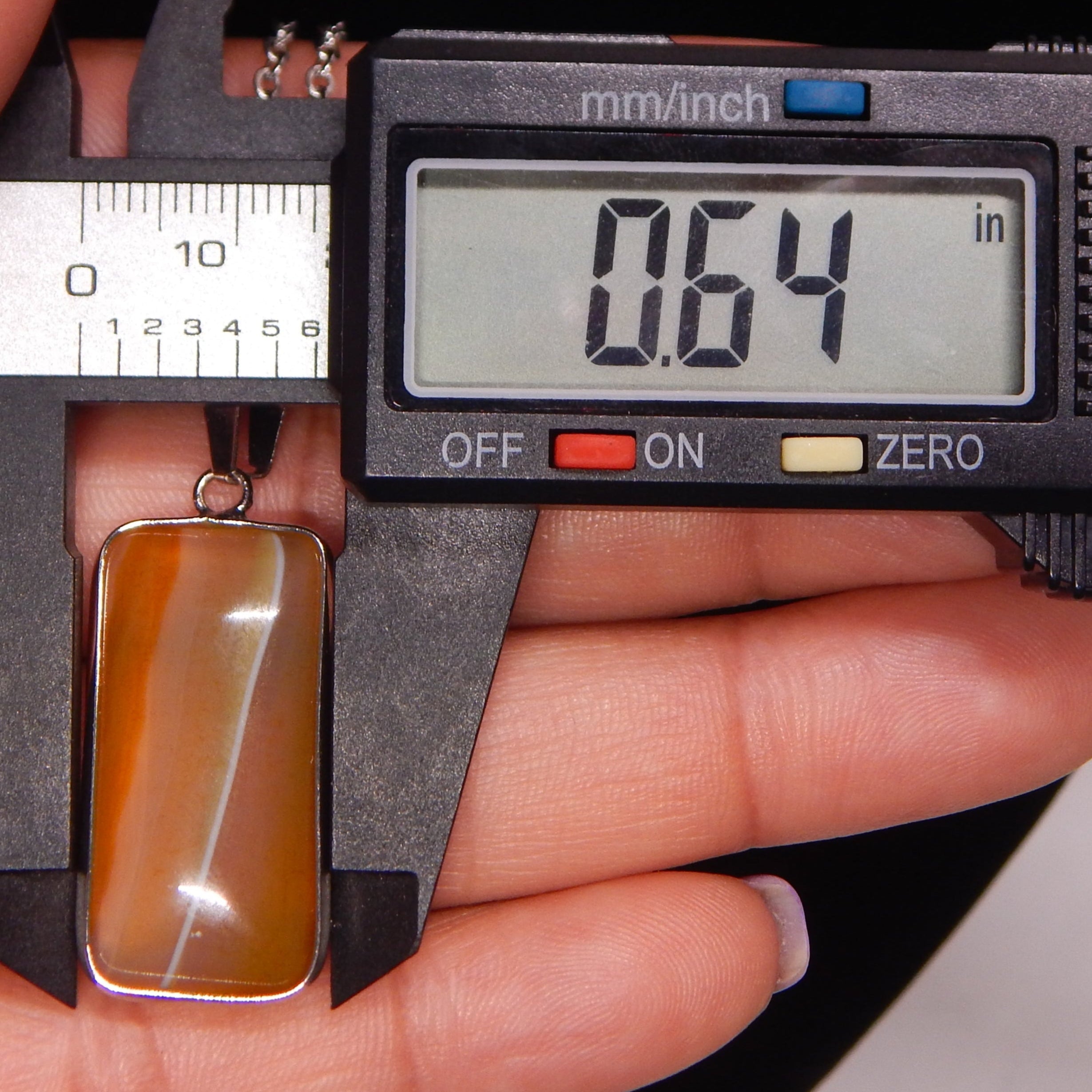 Yellow Agate Rectangle Pendant