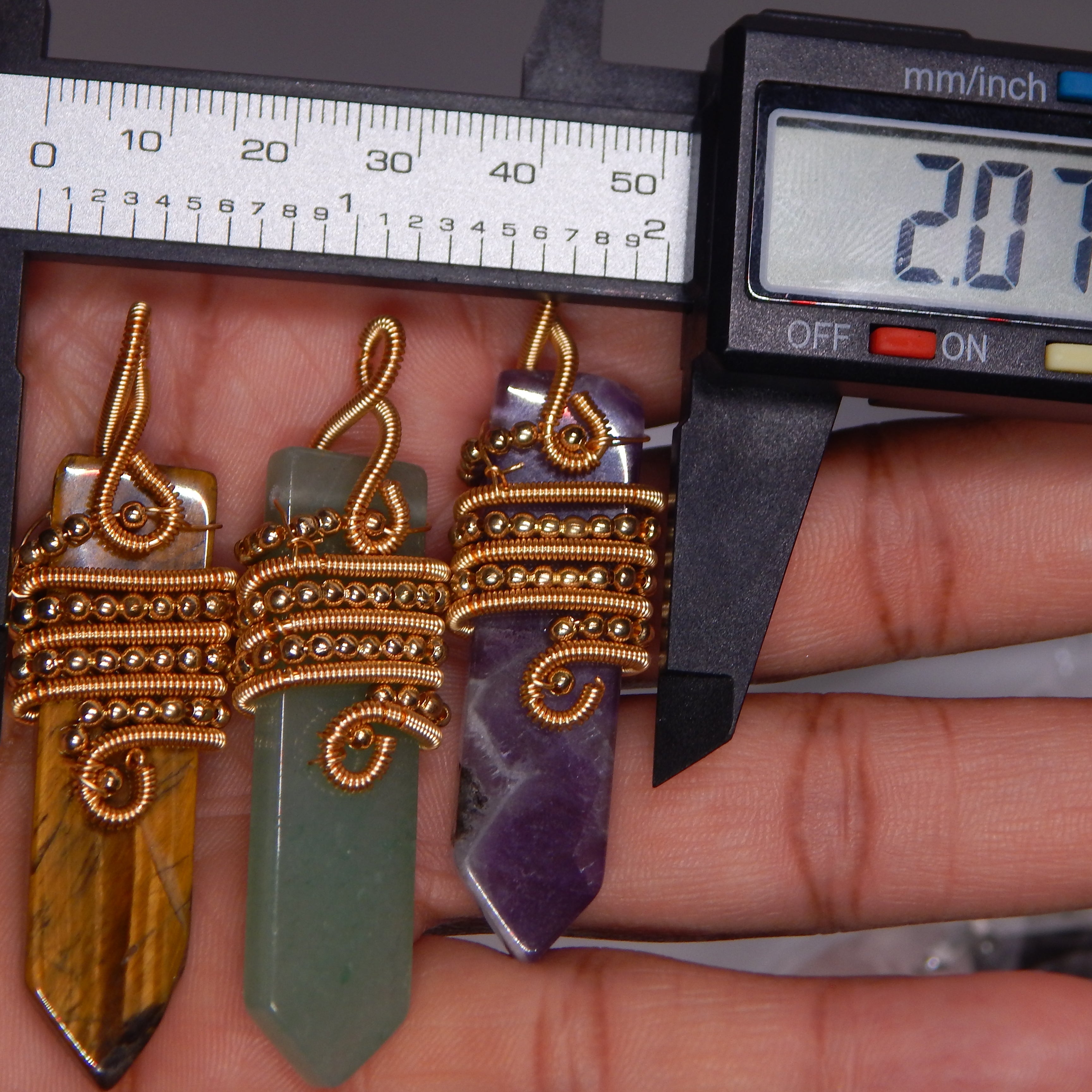 Copper Wrapped Obelisk Pendant