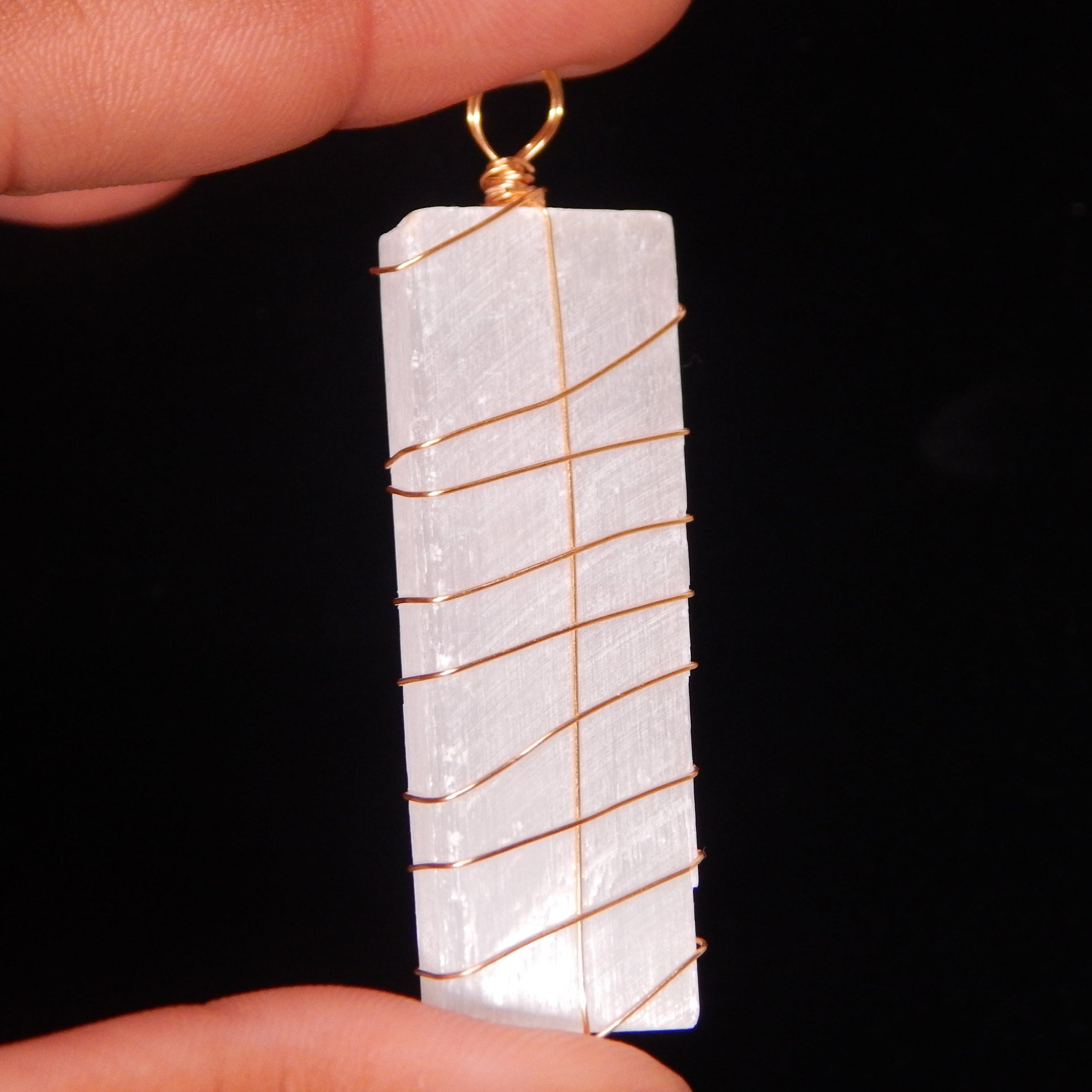 Satin Spar 7 Chakra Pendant - SS2