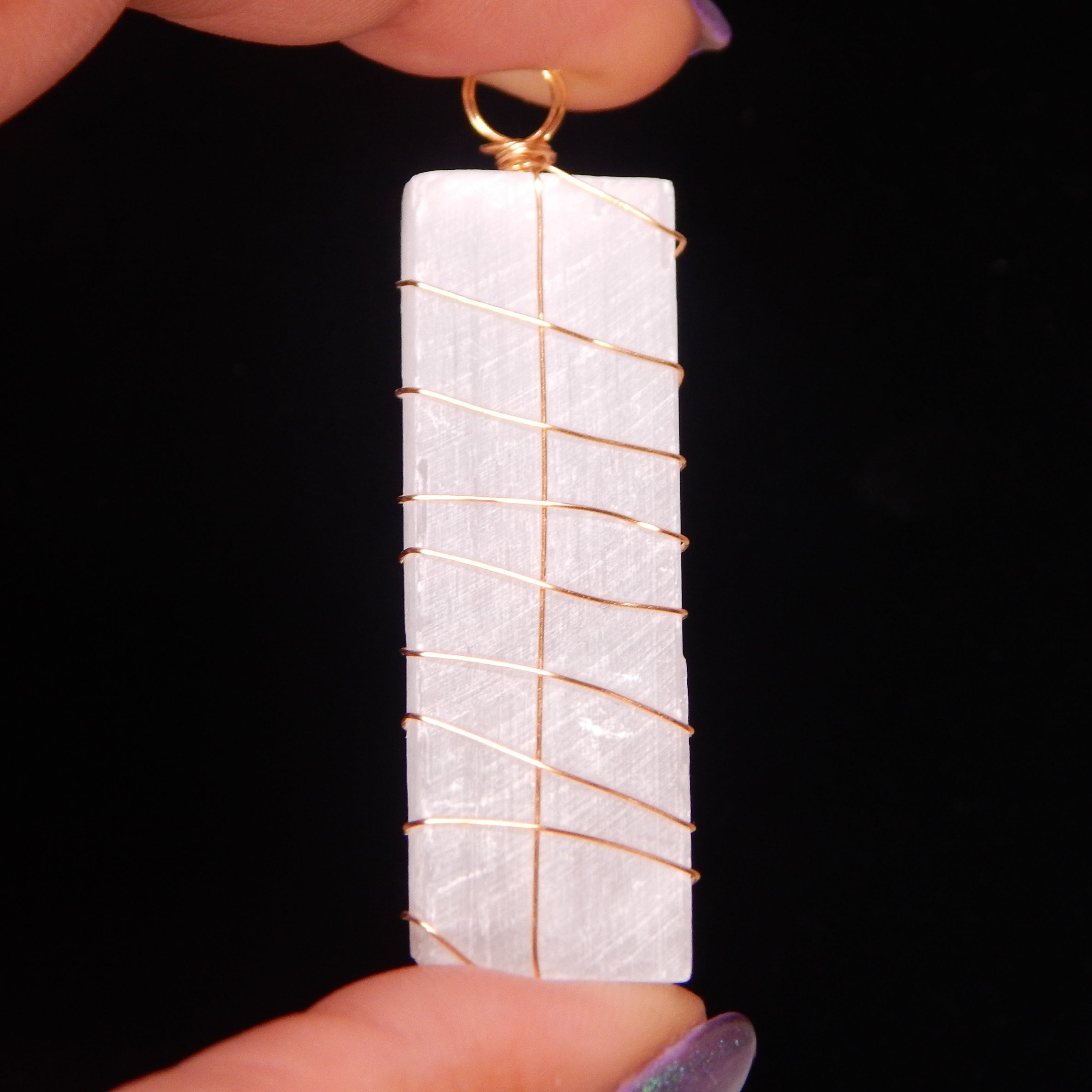 Satin Spar 7 Chakra Pendant - SS3