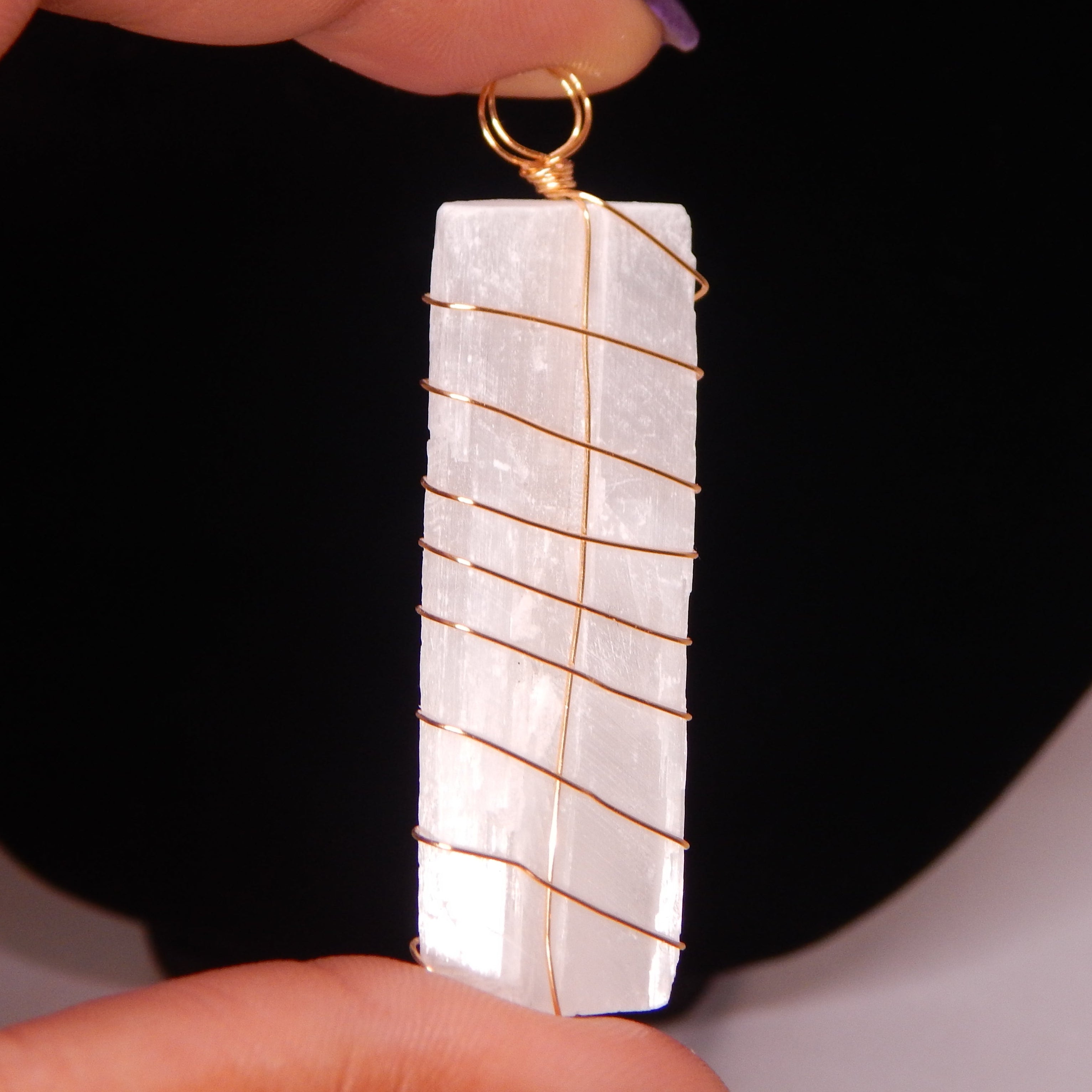 Satin Spar 7 Chakra Pendant - SS4