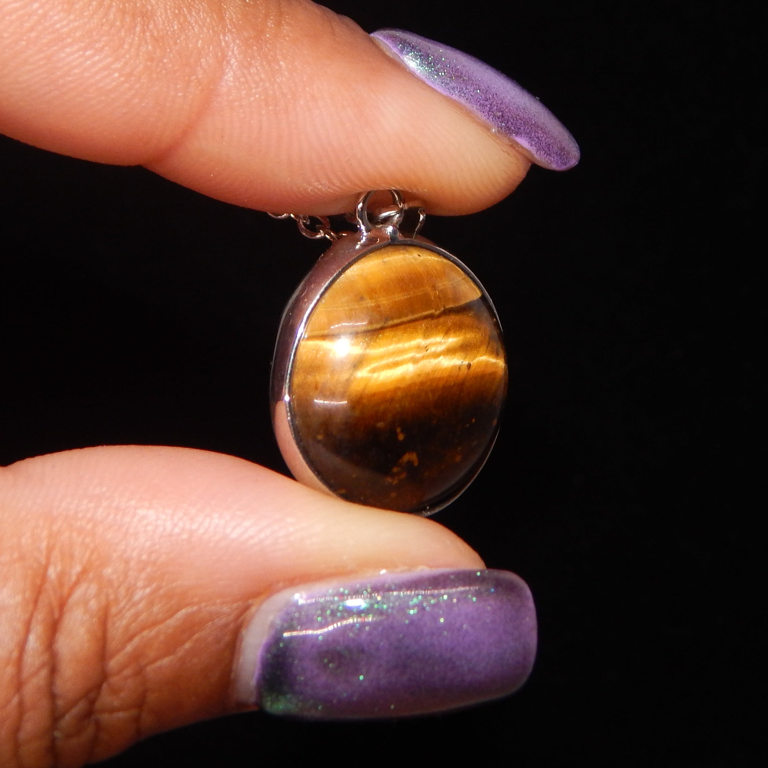 Yellow Tiger's Eye Circle Pendant