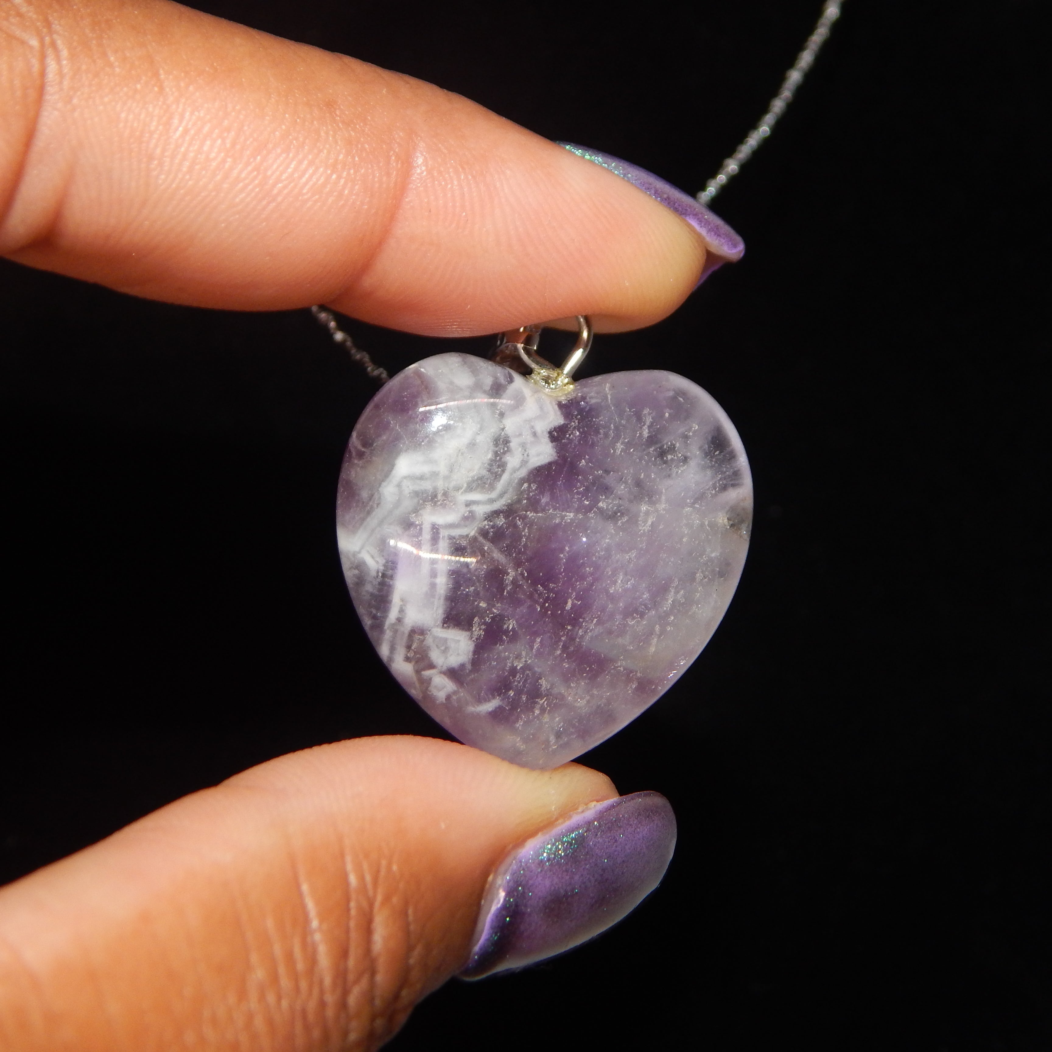 Dream Amethyst Rounded Heart Pendant
