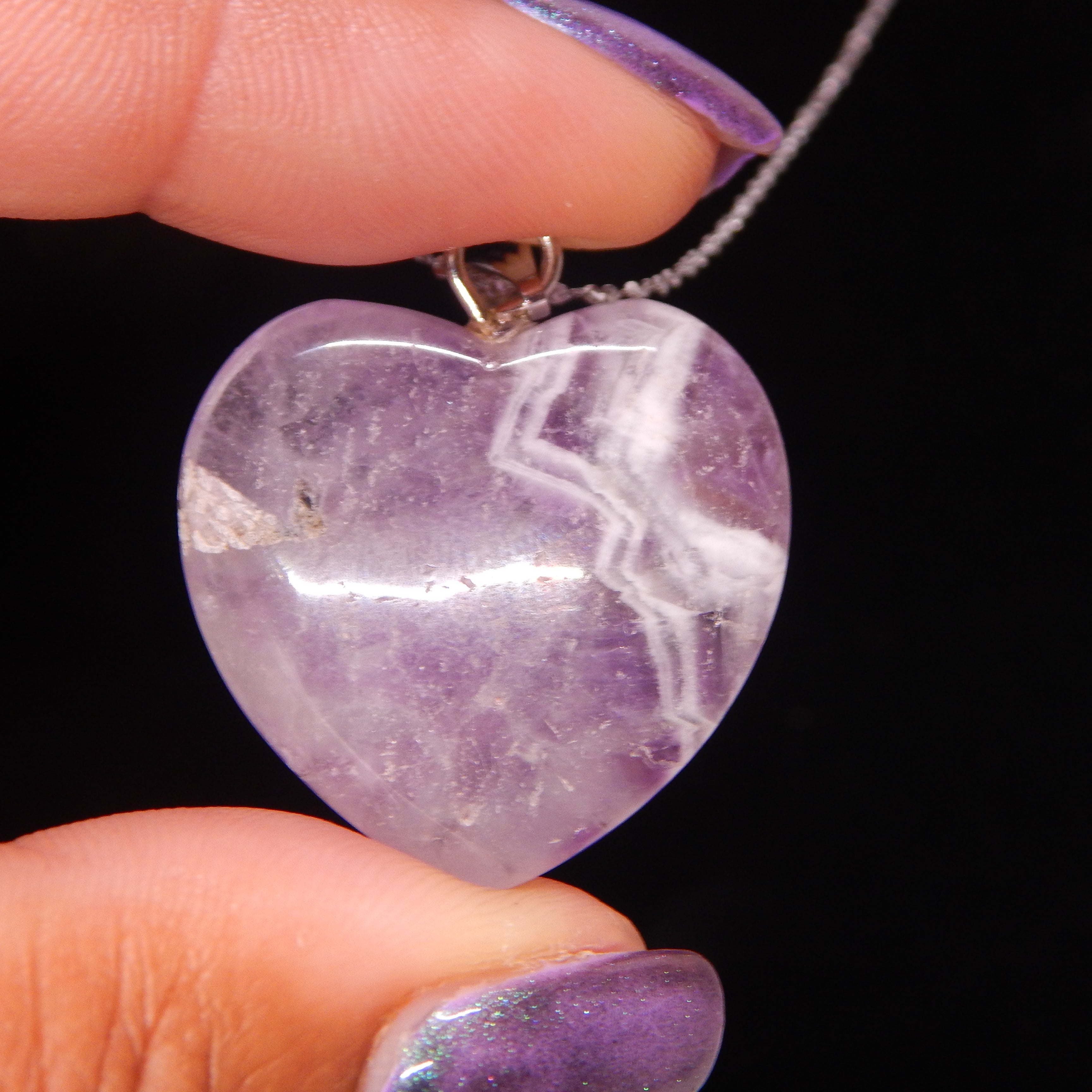 Dream Amethyst Rounded Heart Pendant