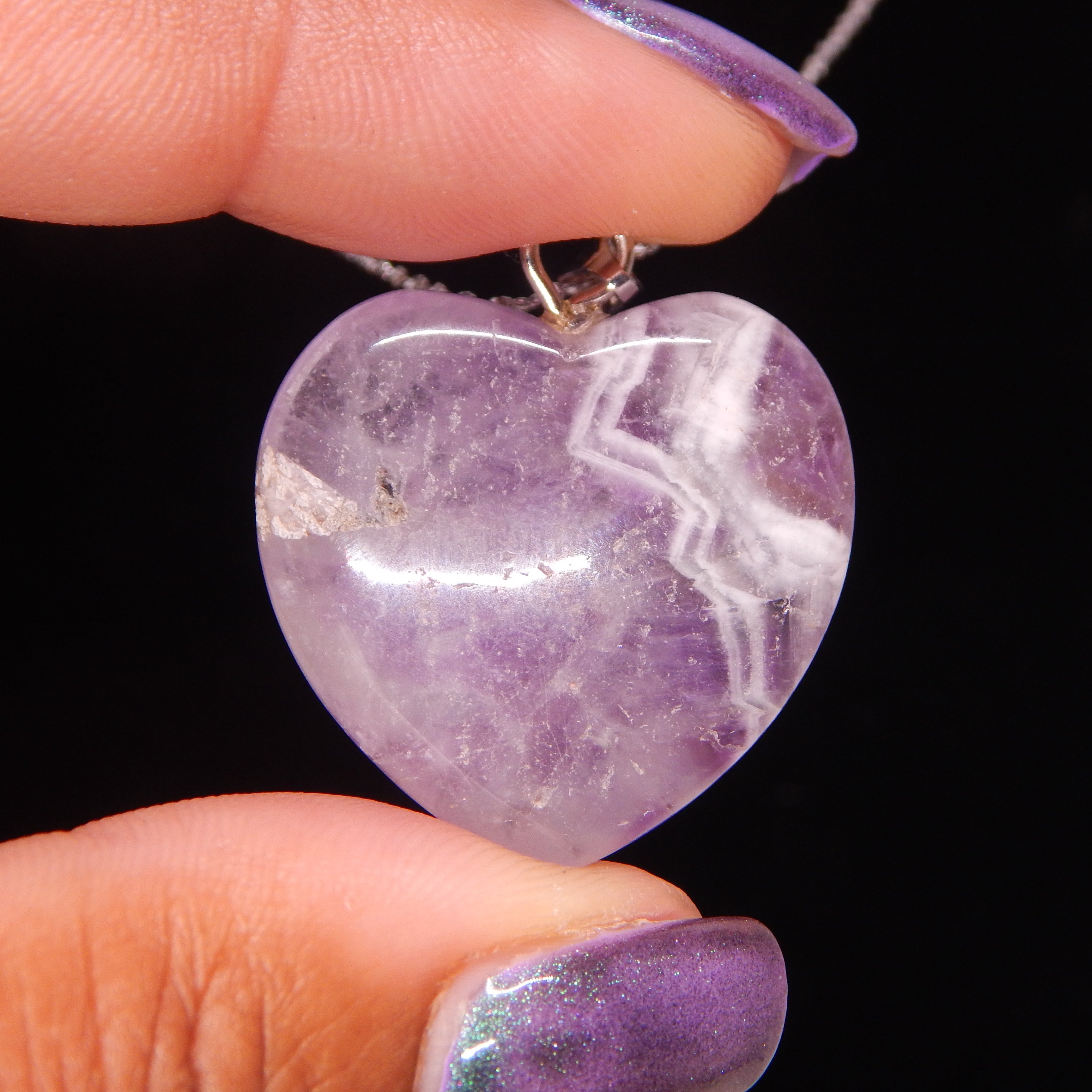 Dream Amethyst Rounded Heart Pendant