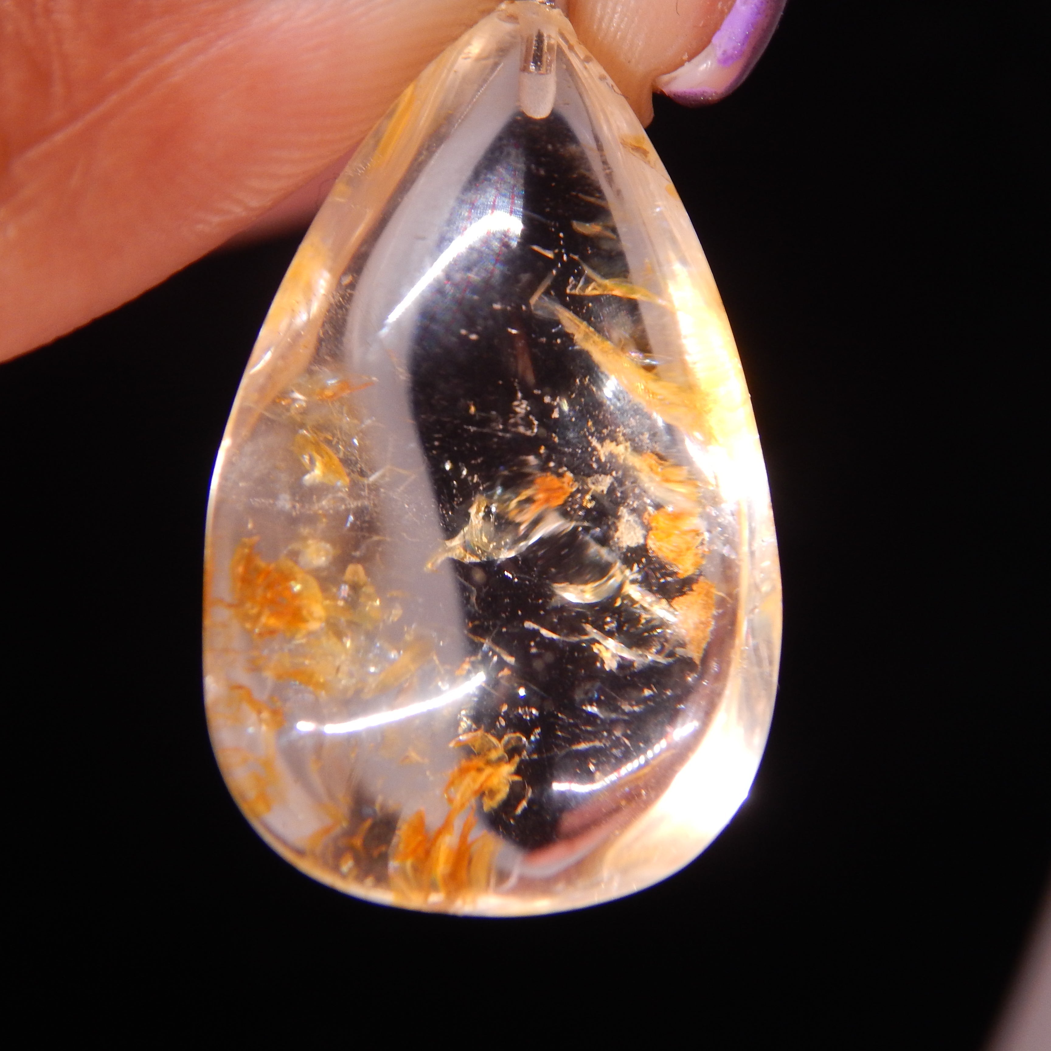 Rutilated Quartz Teardrop Pendant