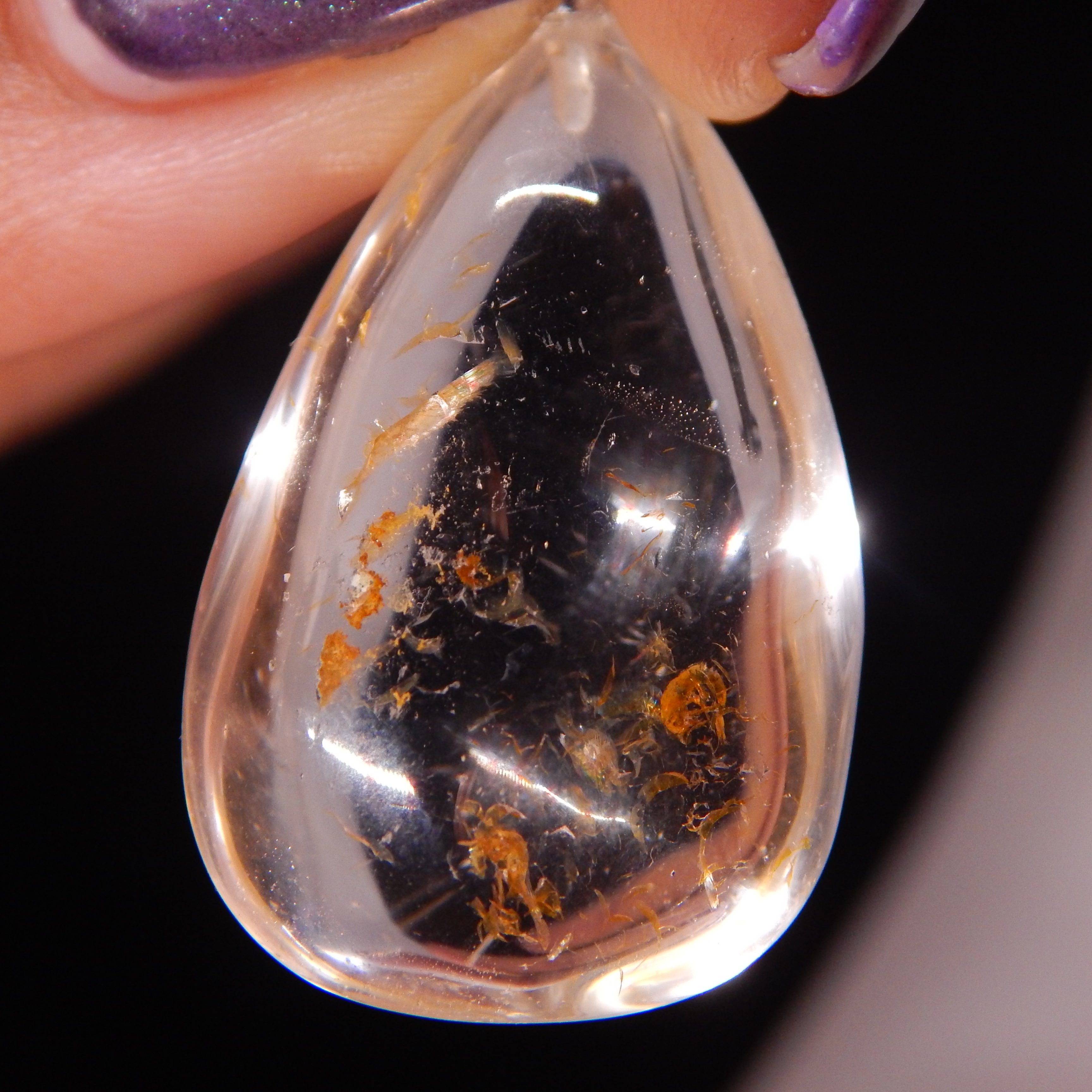 Rutilated Quartz Teardrop Pendant