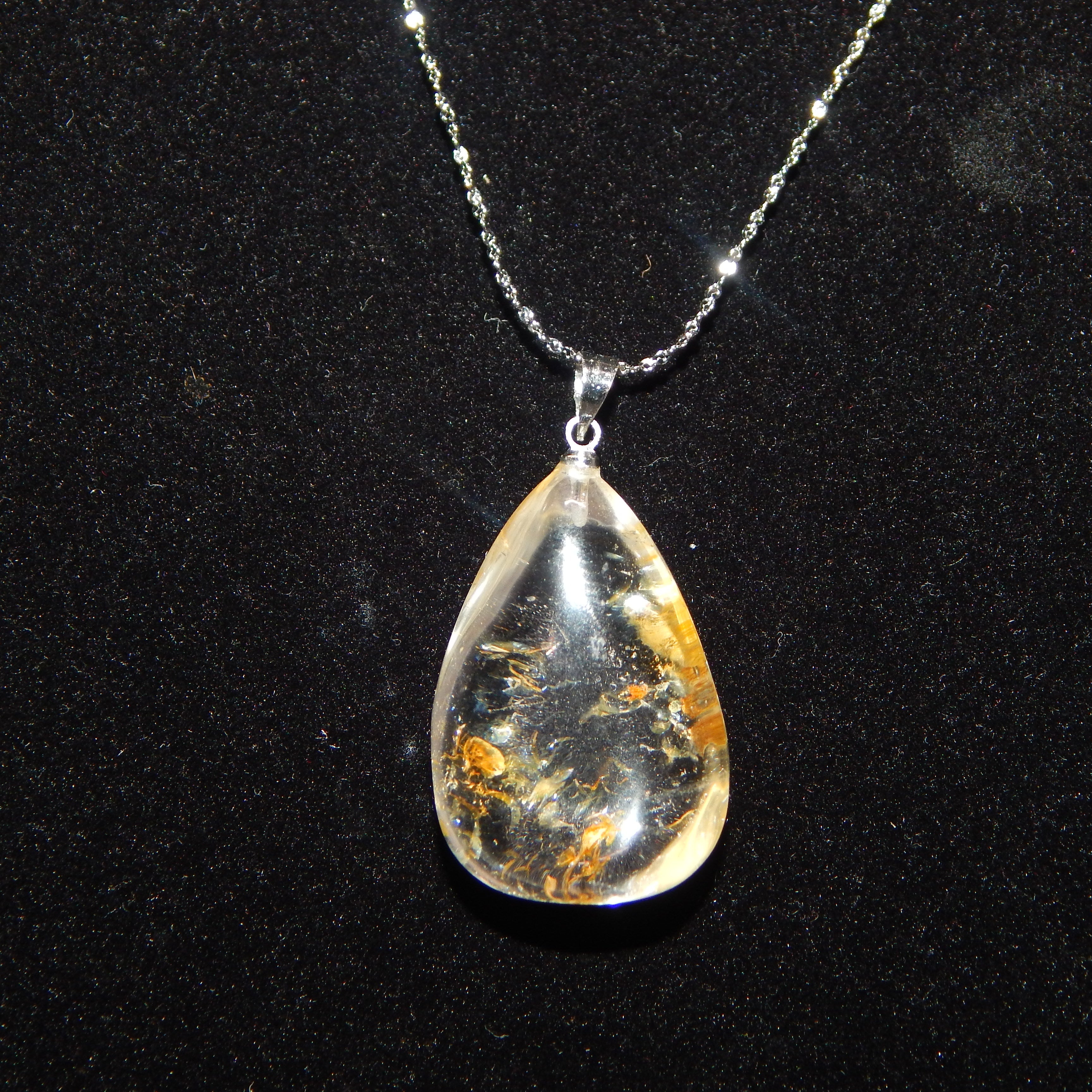 Rutilated Quartz Teardrop Pendant