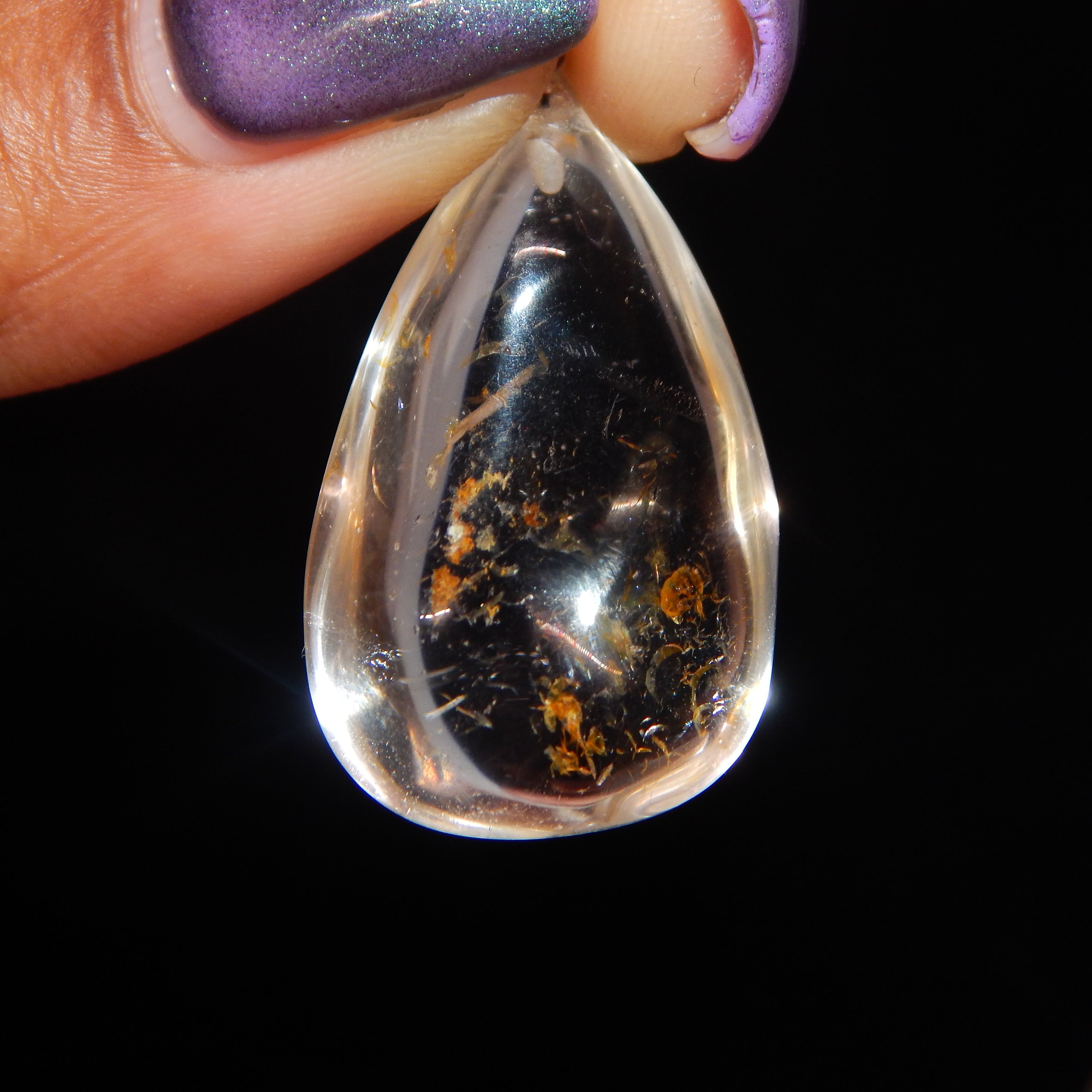 Rutilated Quartz Teardrop Pendant