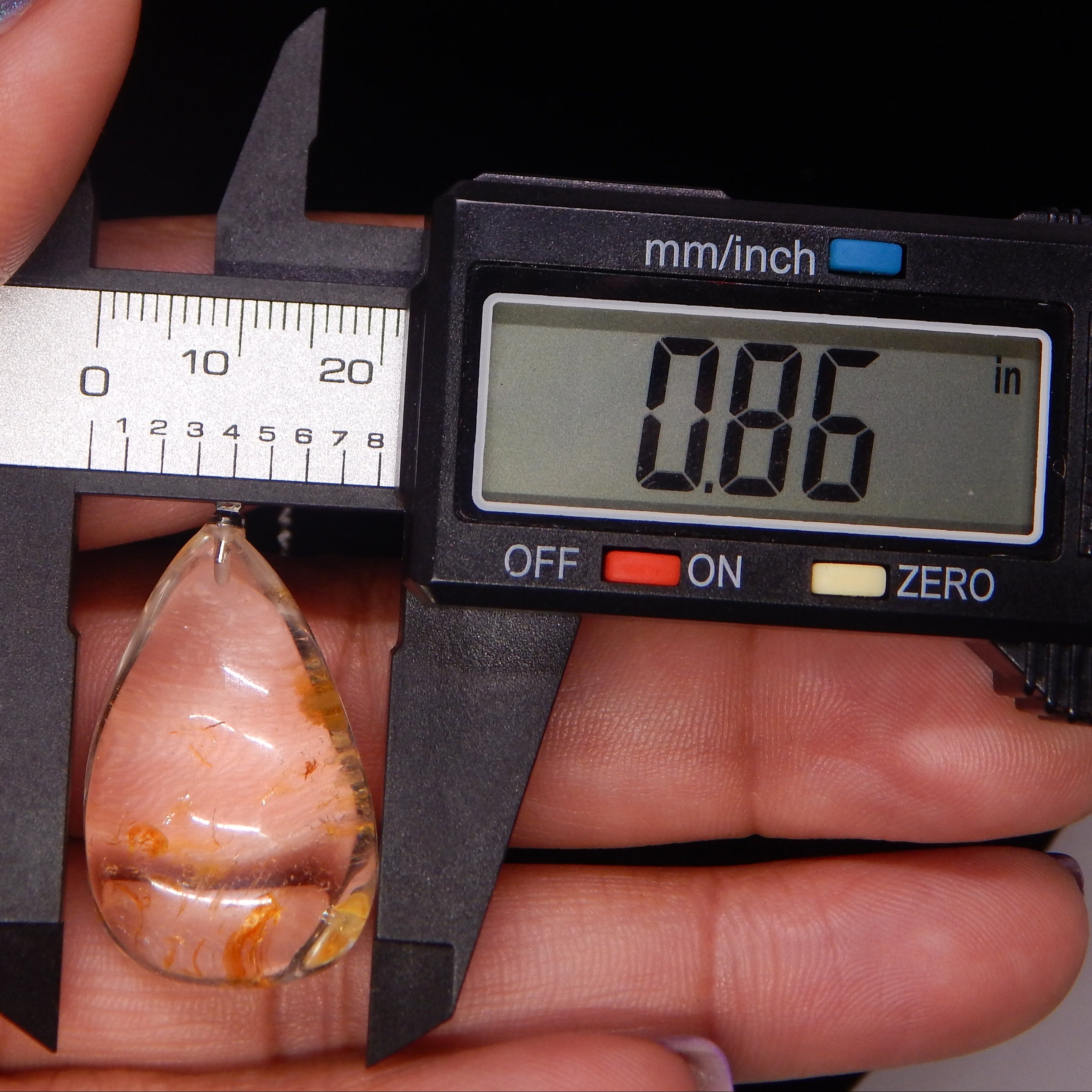 Rutilated Quartz Teardrop Pendant