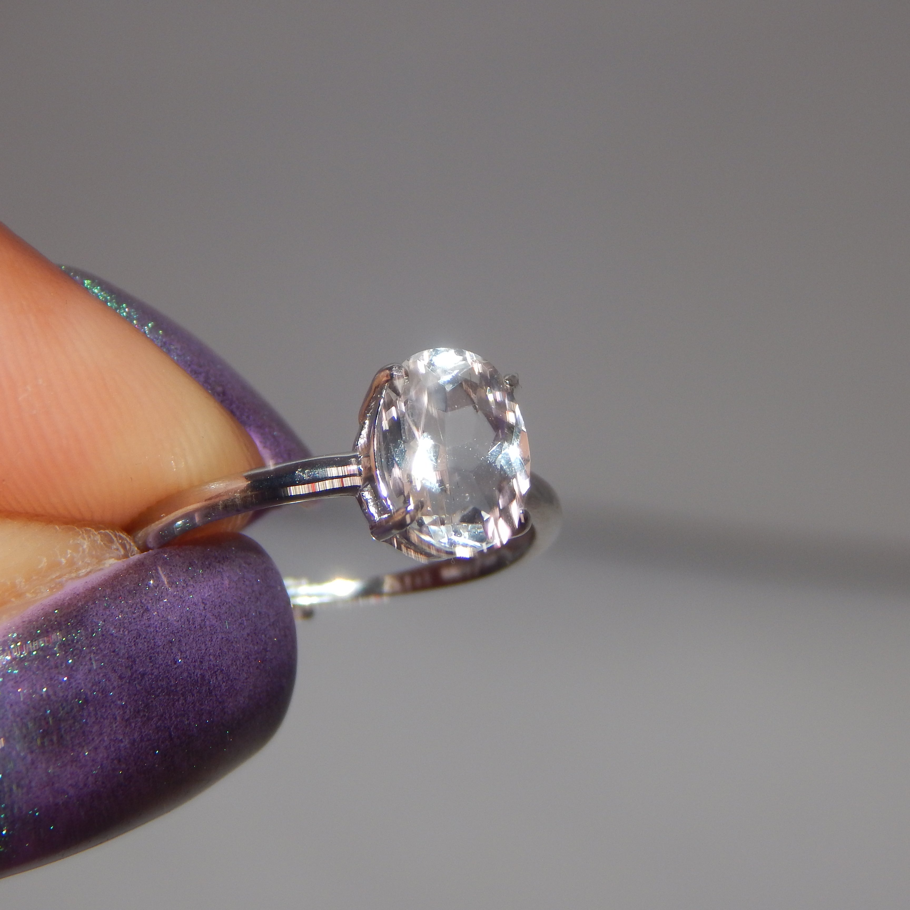 Clear Quartz Oval Ring - Adjustable (S925 Silver band)