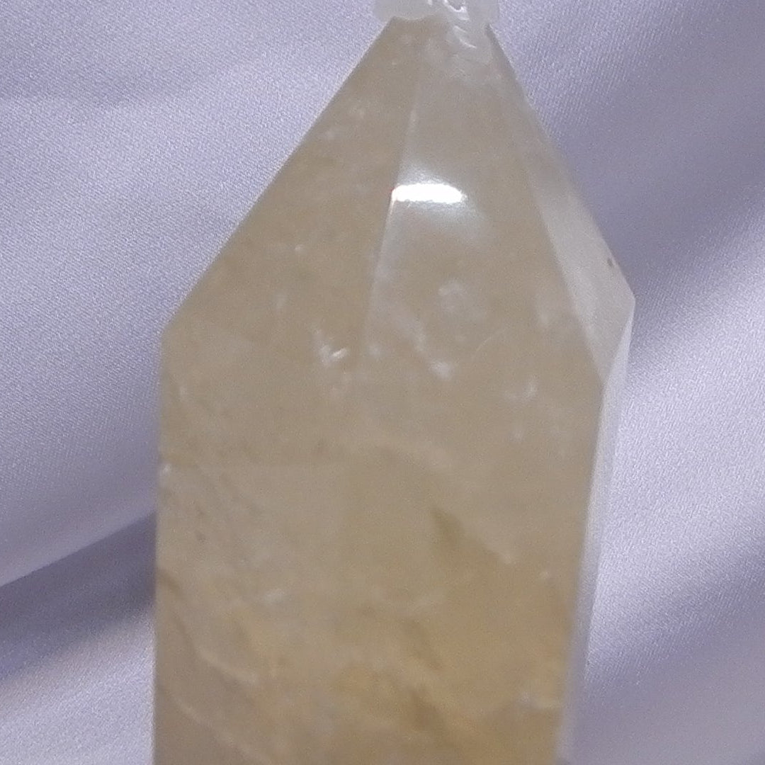 Citrine Tower w/ Golden Healer - On Wooden Stand - HQ