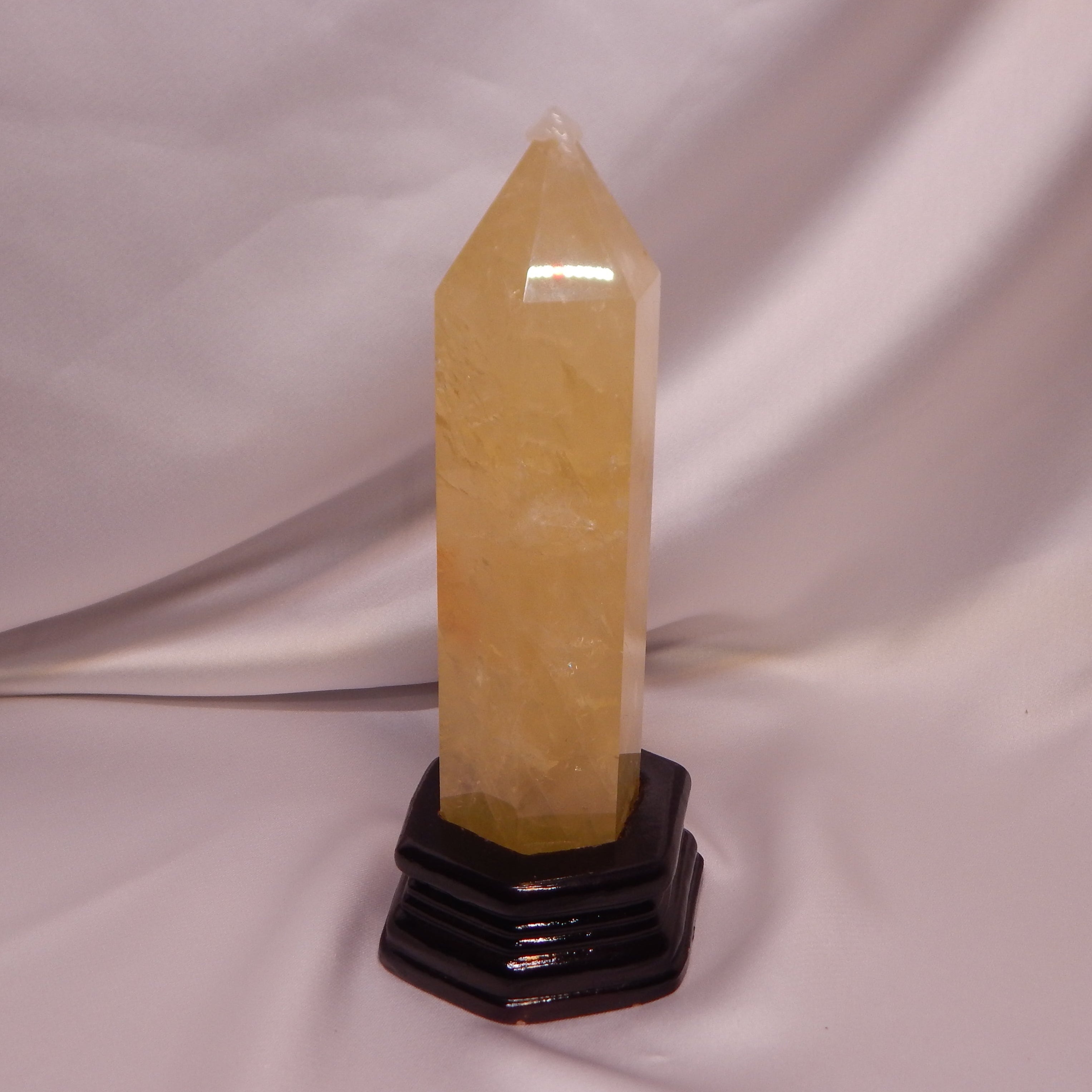 Citrine Tower w/ Golden Healer - On Wooden Stand - HQ