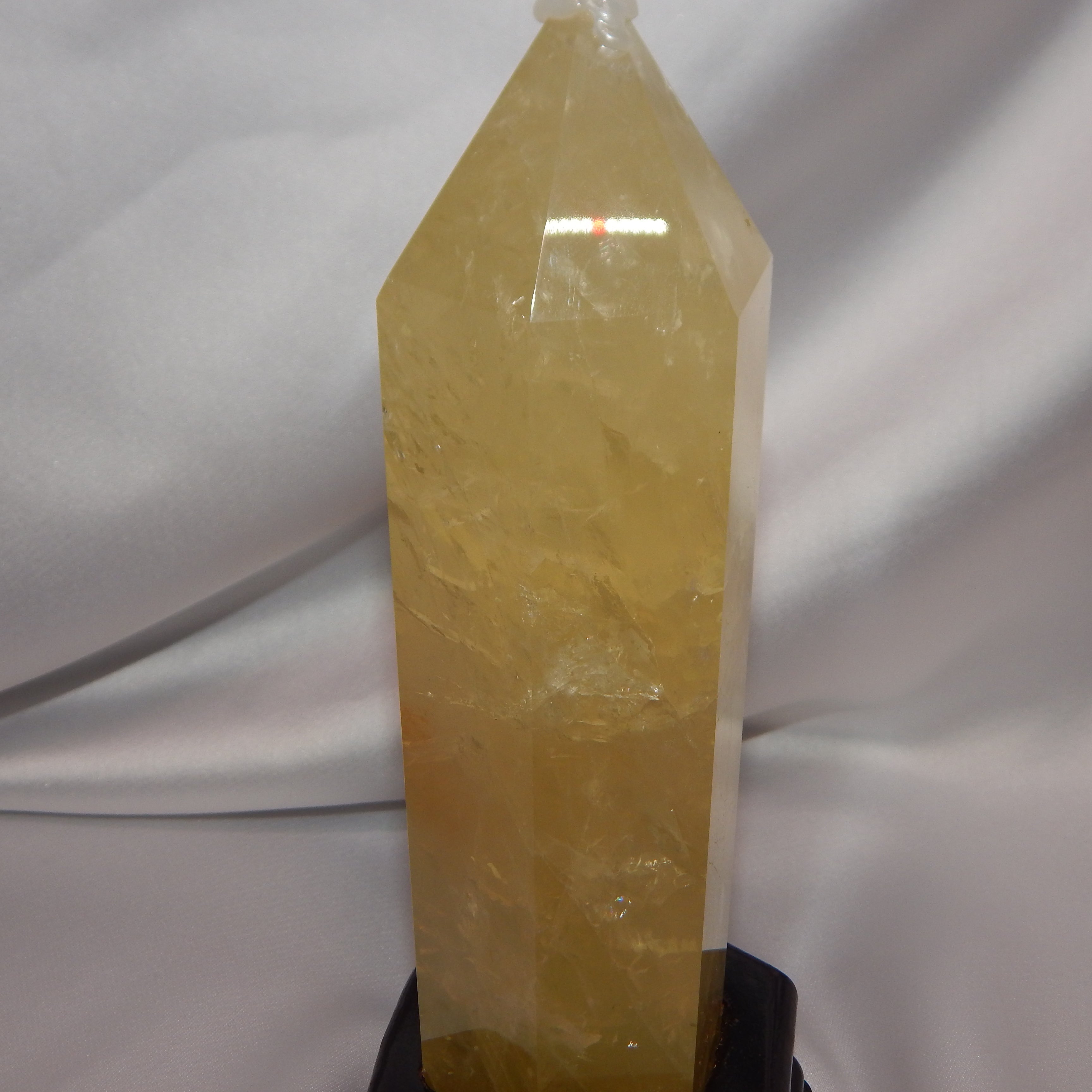 Citrine Tower w/ Golden Healer - On Wooden Stand - HQ