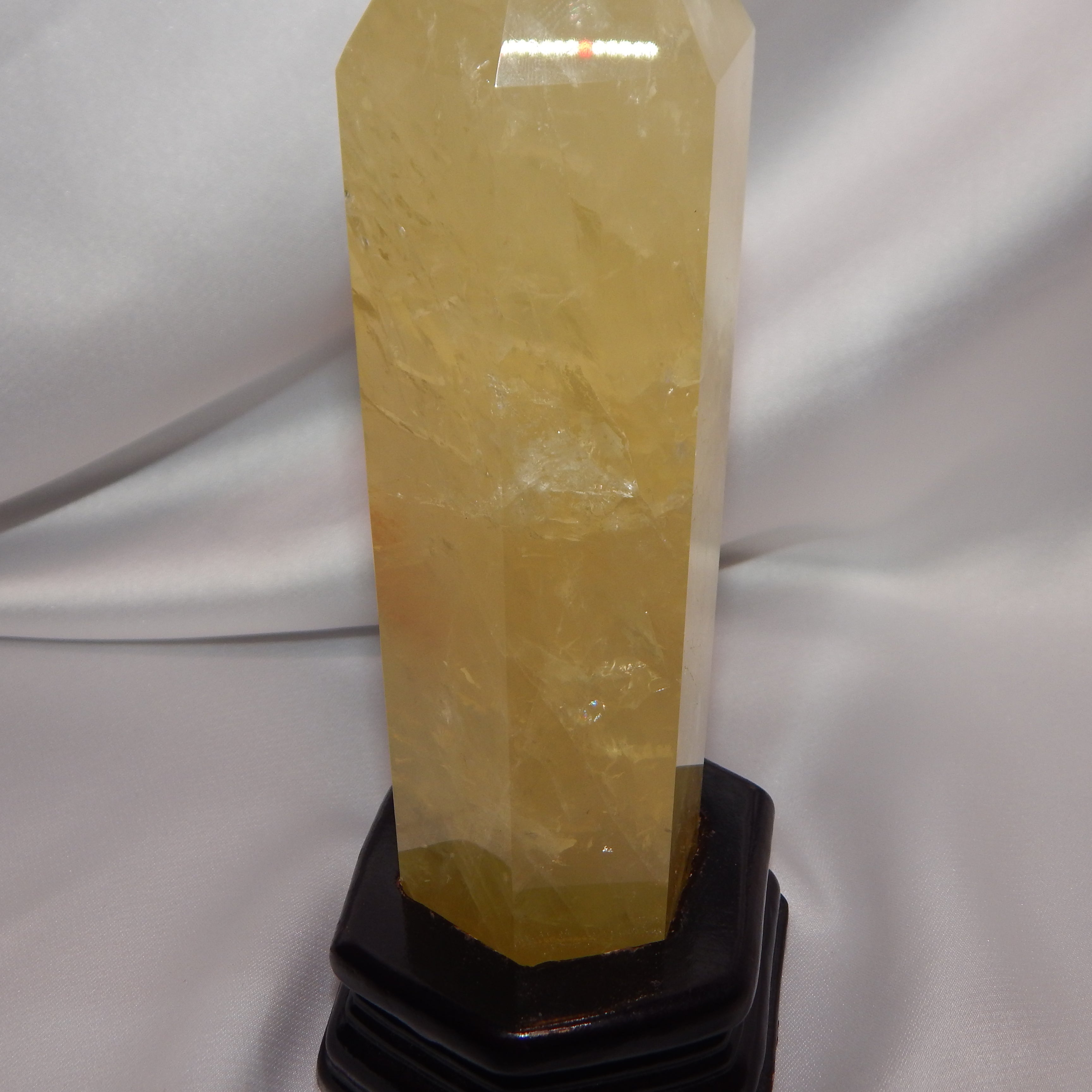 Citrine Tower w/ Golden Healer - On Wooden Stand - HQ