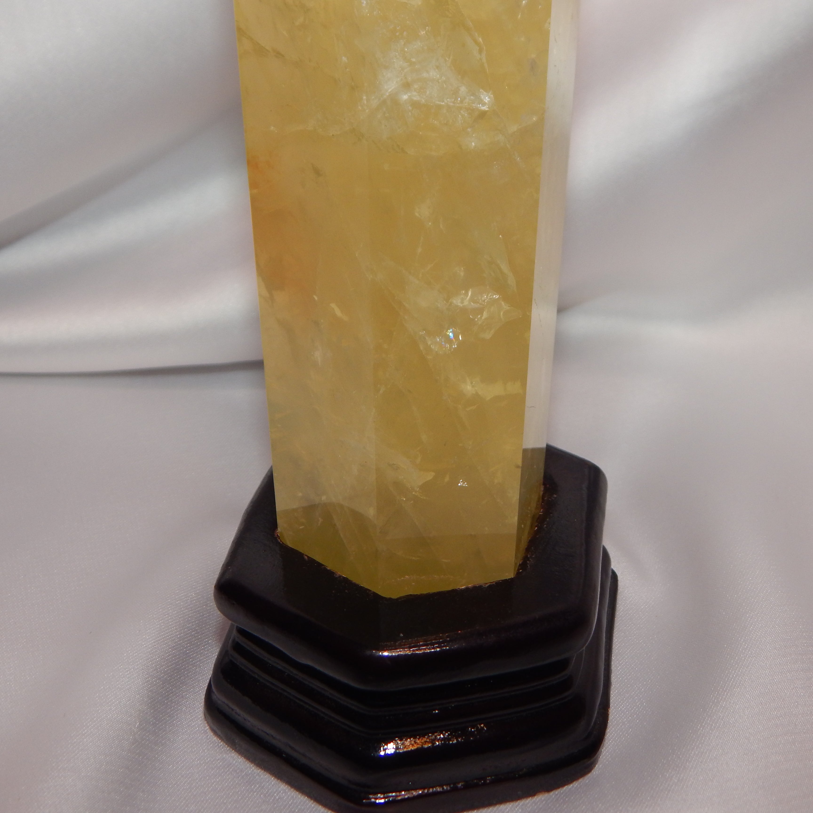 Citrine Tower w/ Golden Healer - On Wooden Stand - HQ