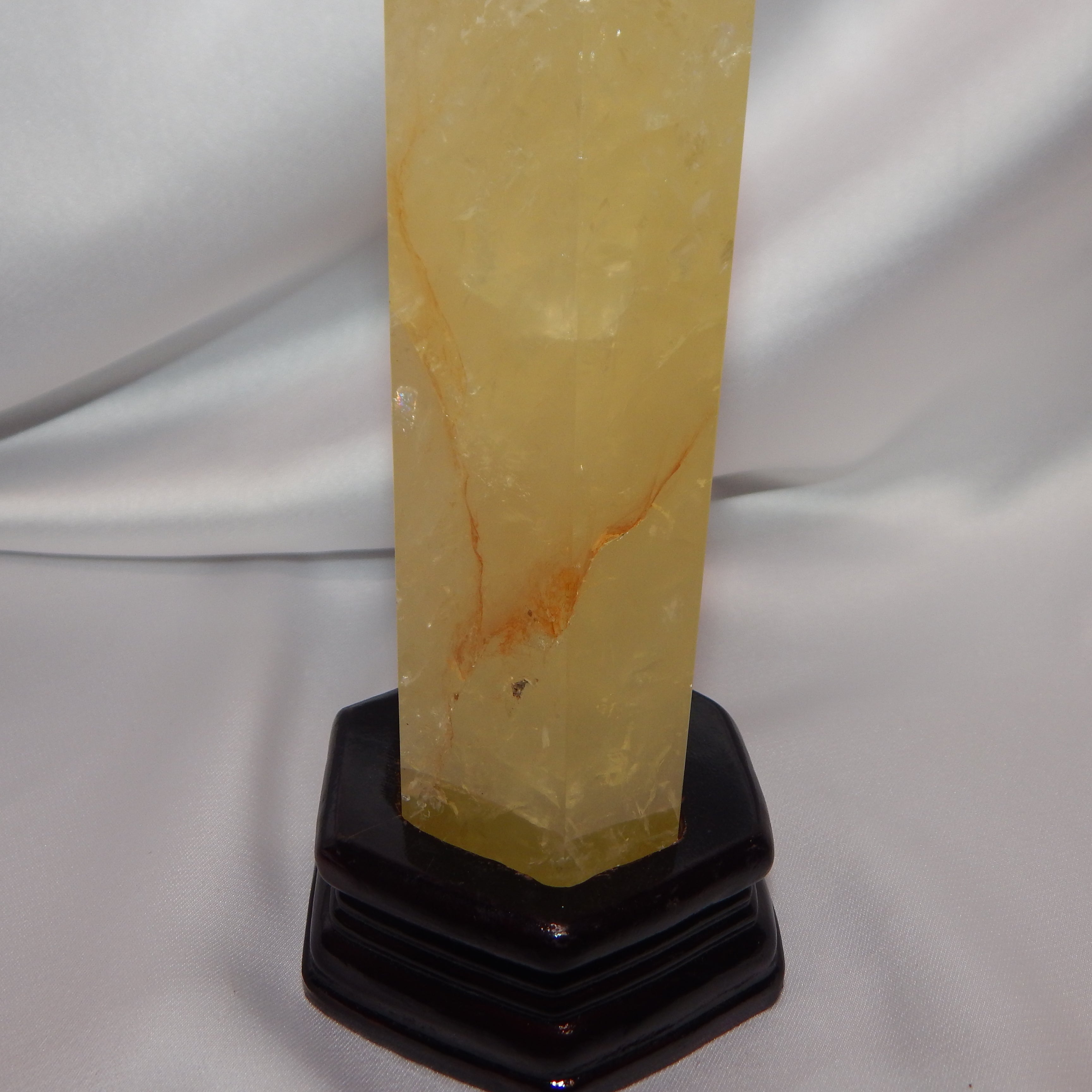 Citrine Tower w/ Golden Healer - On Wooden Stand - HQ