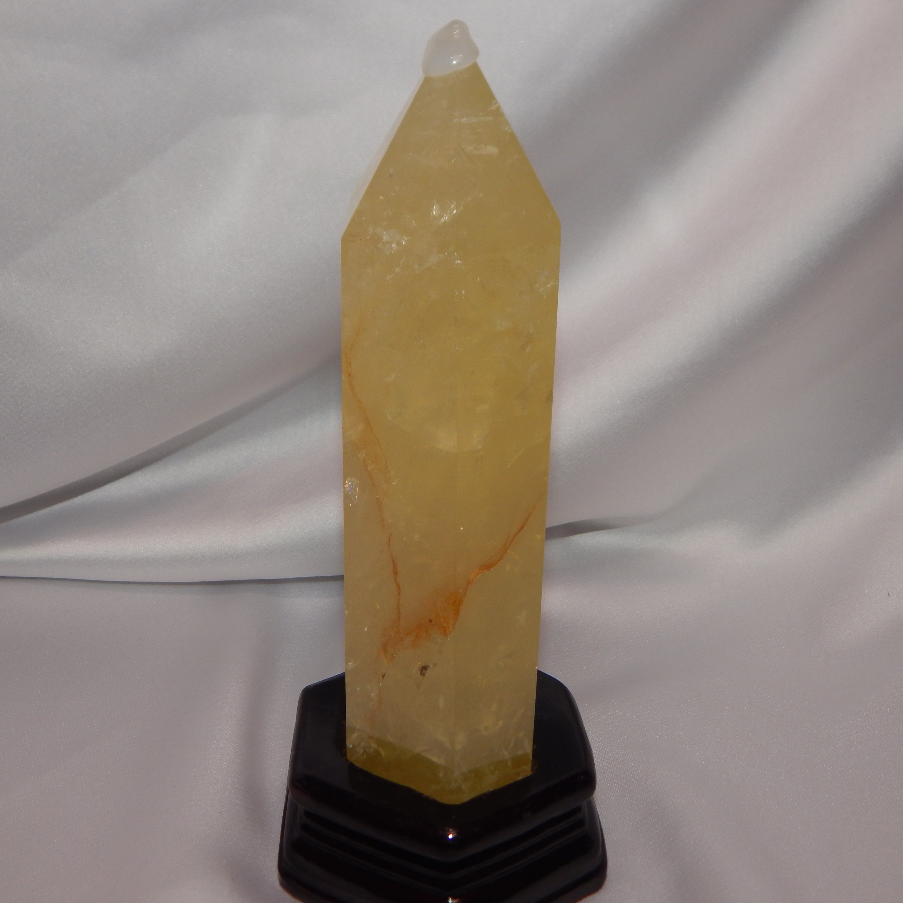 Citrine Tower w/ Golden Healer - On Wooden Stand - HQ