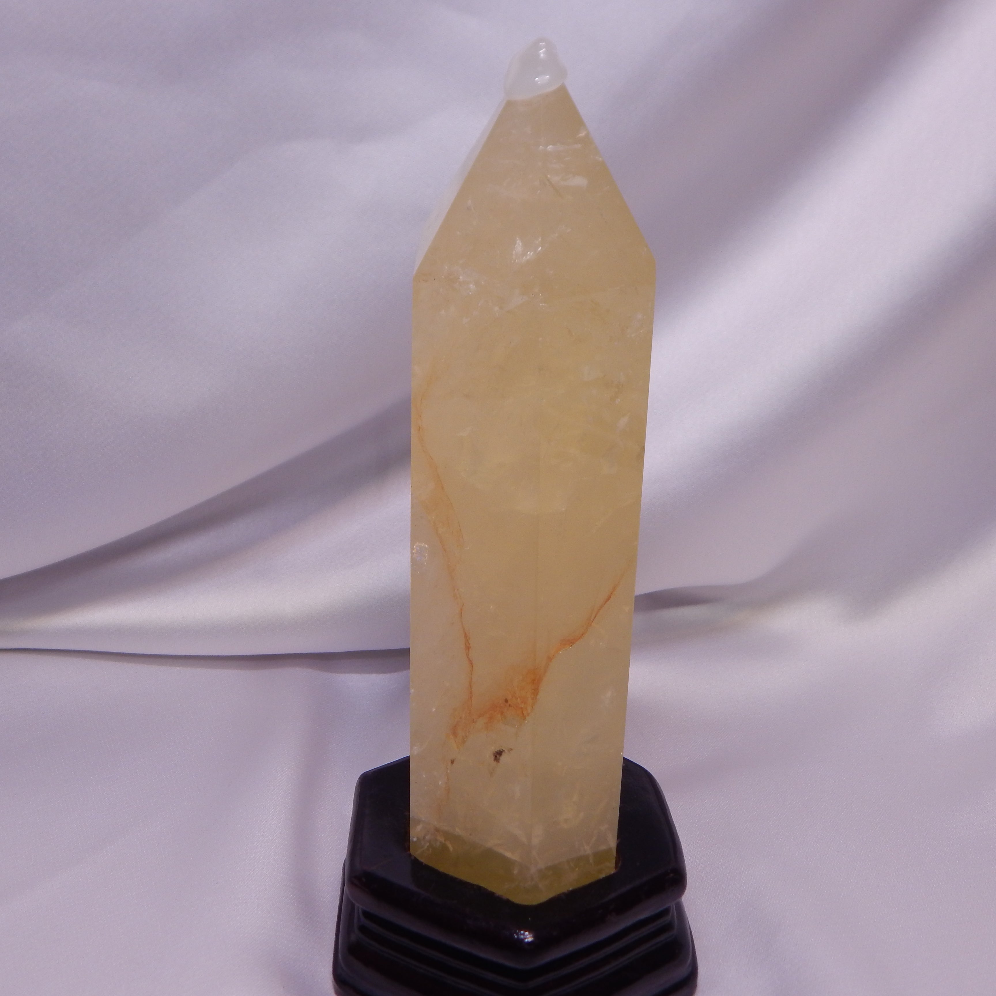 Citrine Tower w/ Golden Healer - On Wooden Stand - HQ