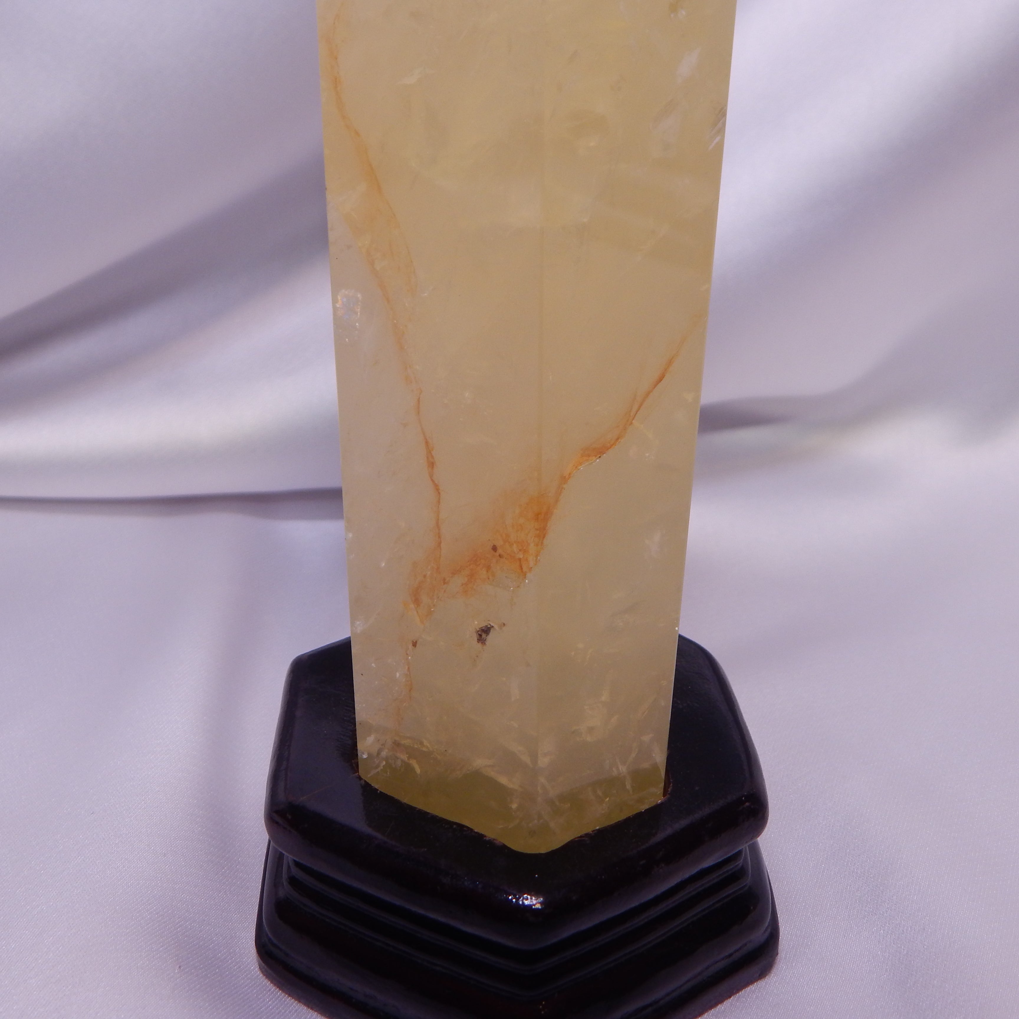 Citrine Tower w/ Golden Healer - On Wooden Stand - HQ