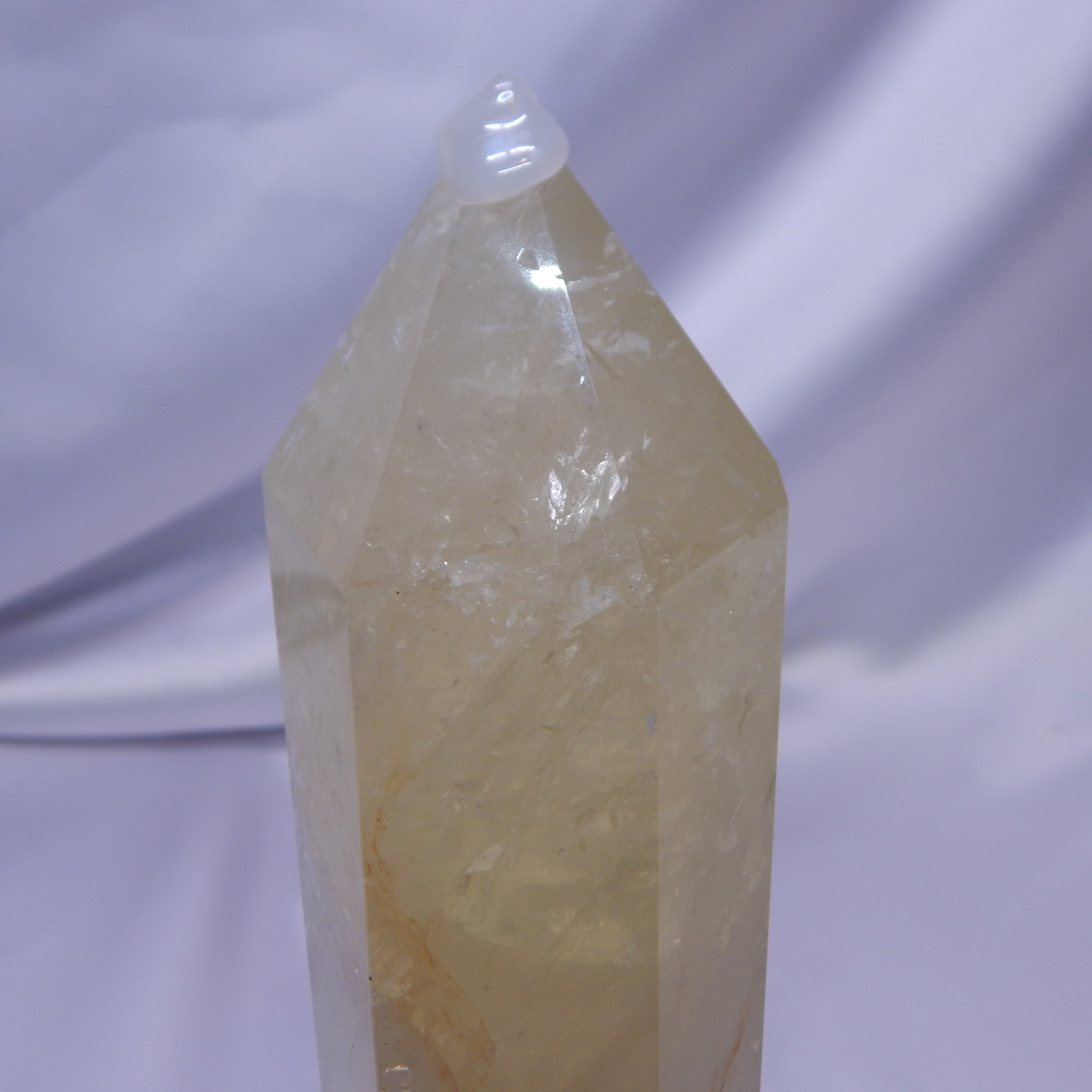 Citrine Tower w/ Golden Healer - On Wooden Stand - HQ