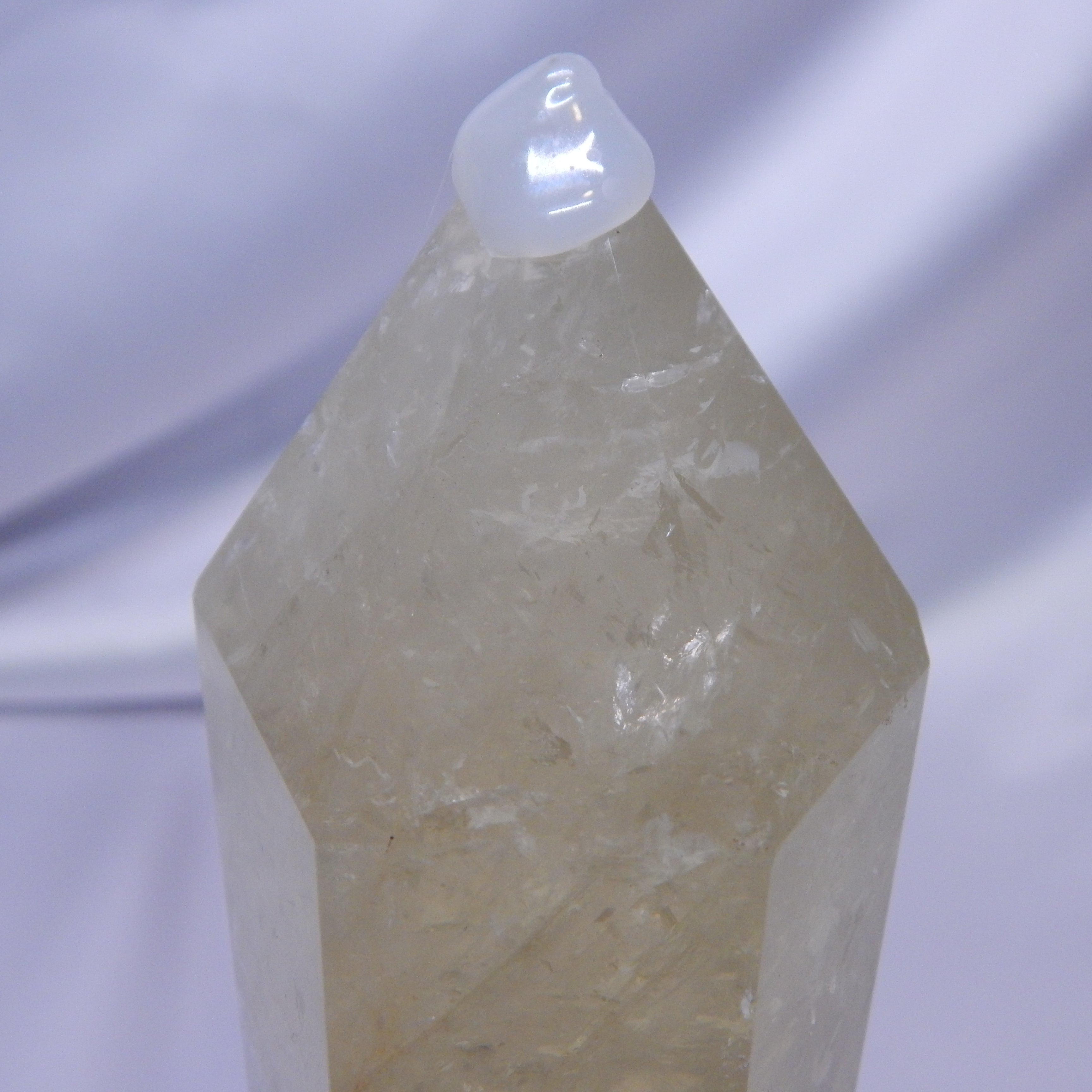 Citrine Tower w/ Golden Healer - On Wooden Stand - HQ