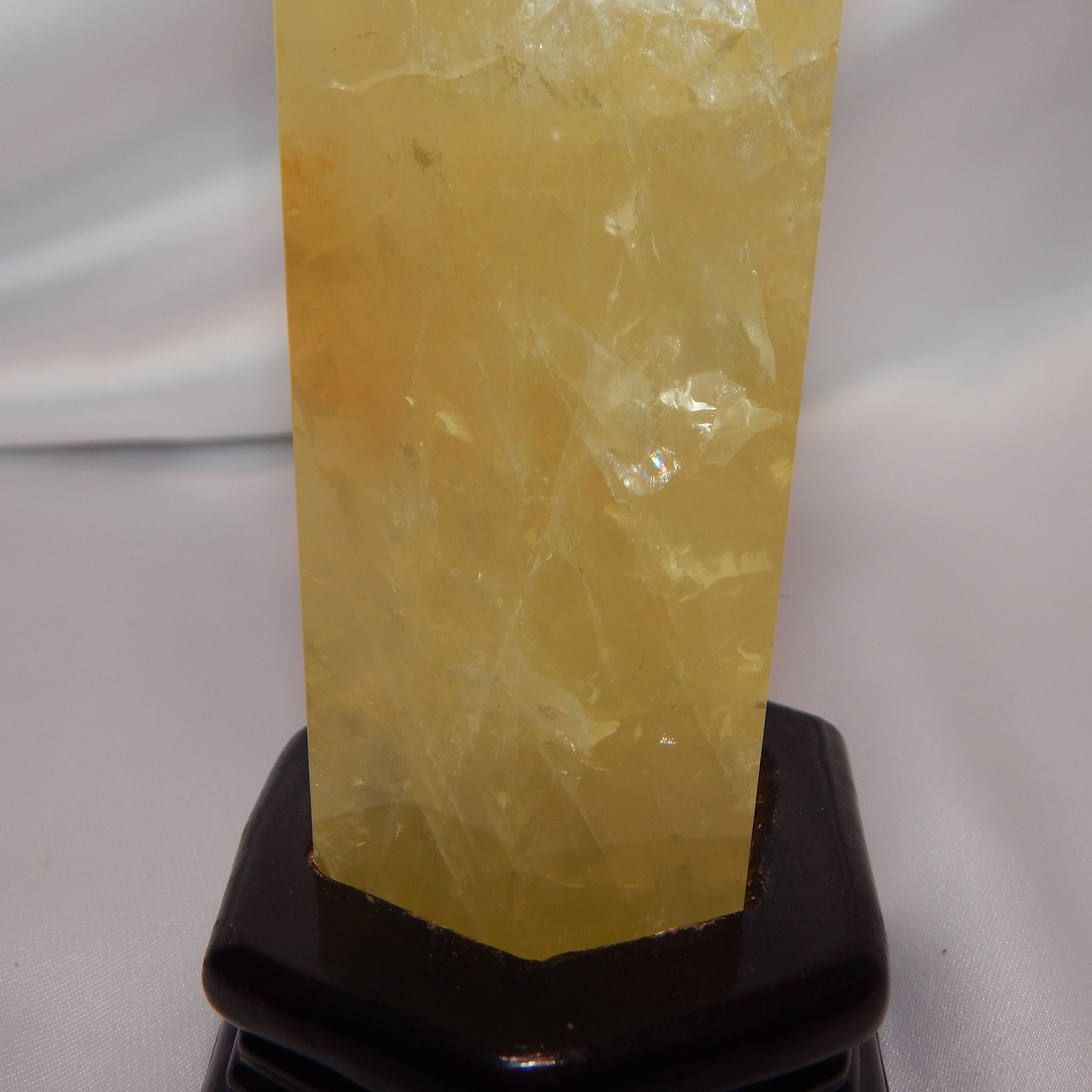 Citrine Tower w/ Golden Healer - On Wooden Stand - HQ