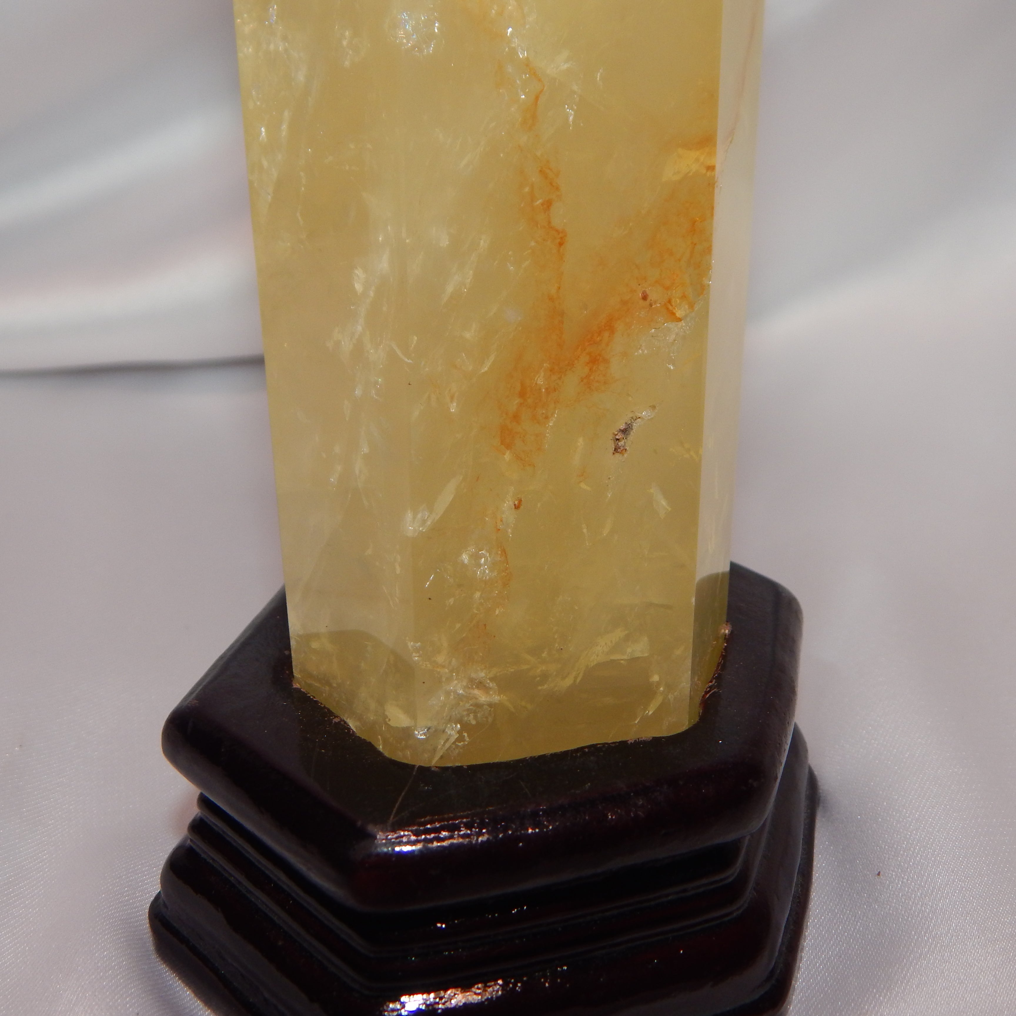 Citrine Tower w/ Golden Healer - On Wooden Stand - HQ