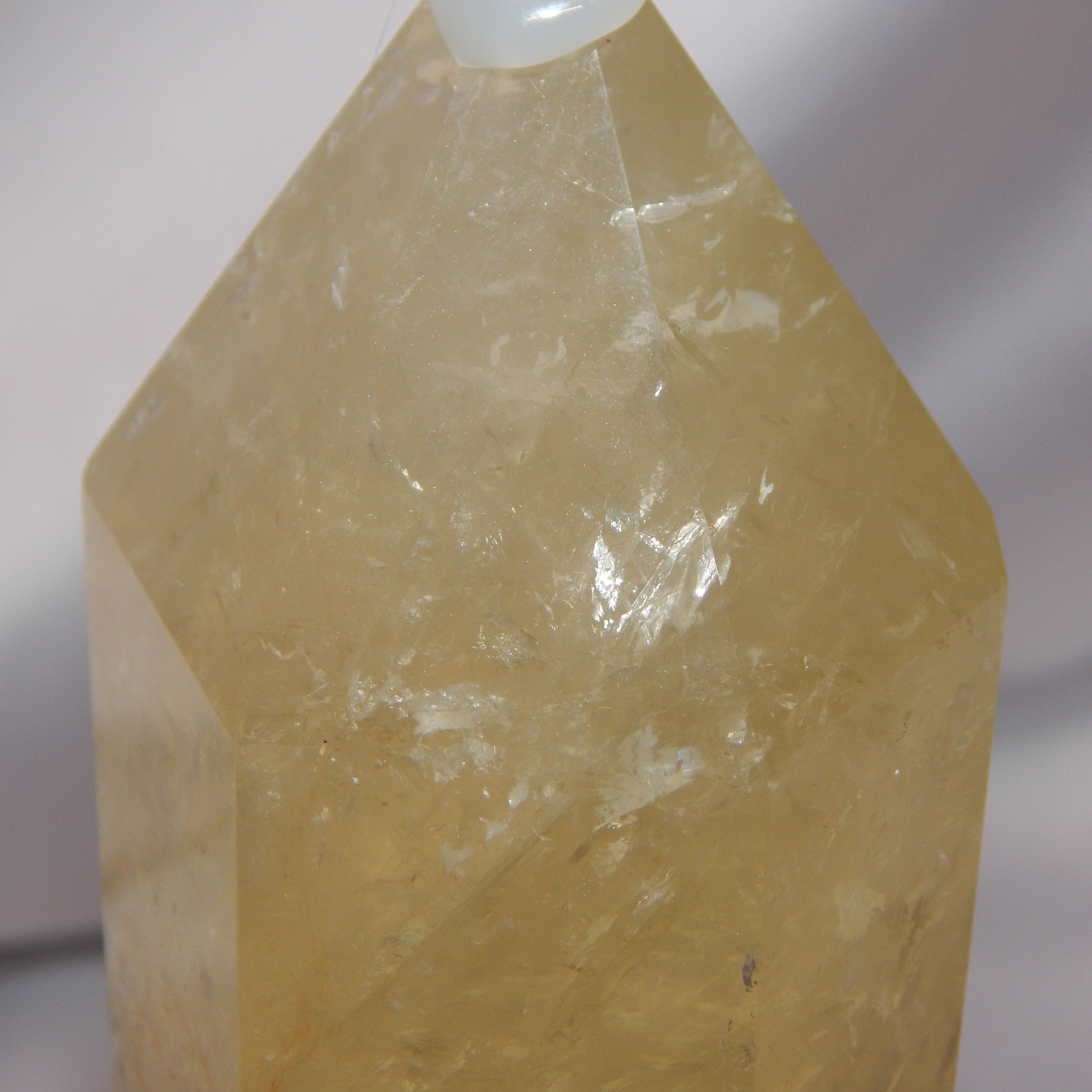 Citrine Tower w/ Golden Healer - On Wooden Stand - HQ