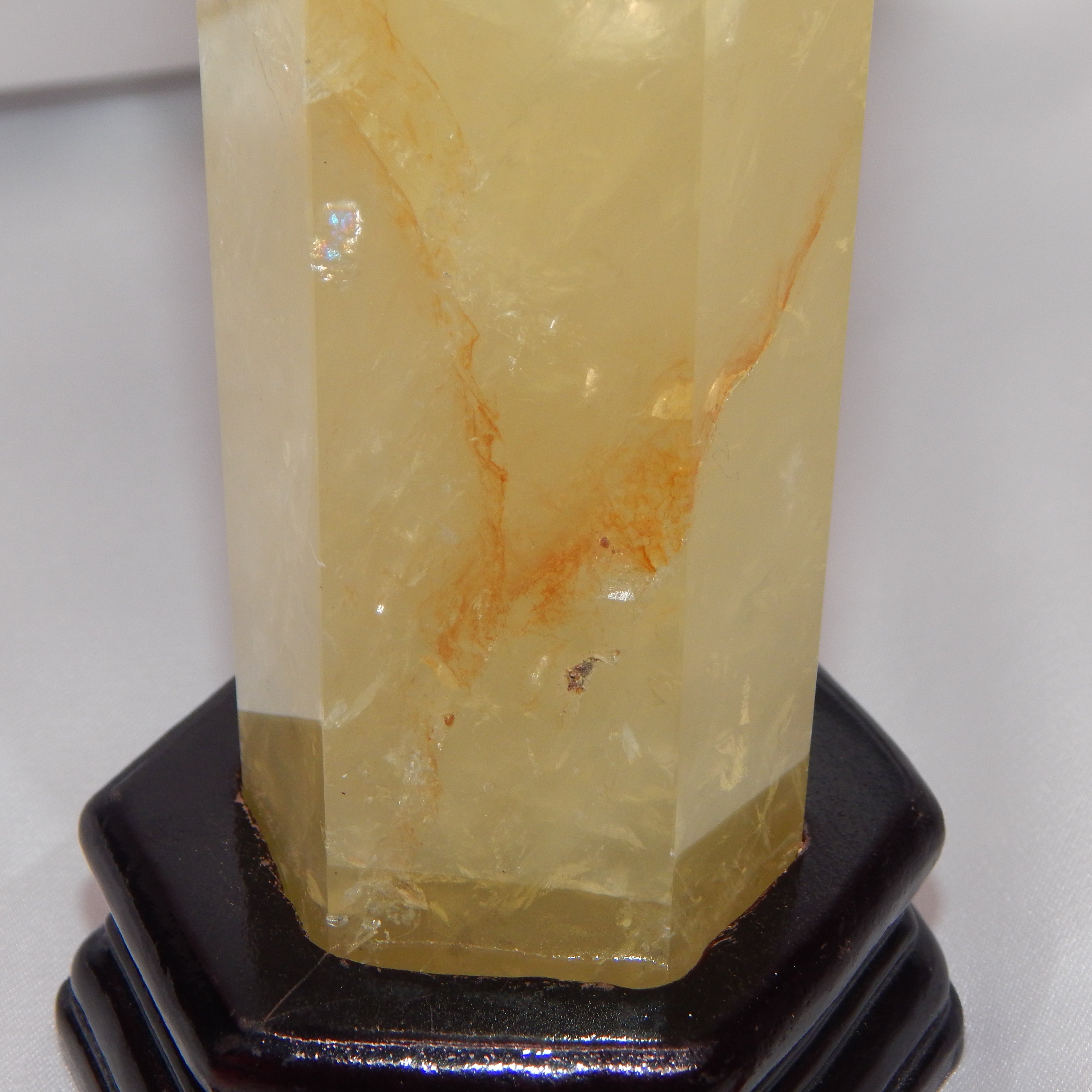 Citrine Tower w/ Golden Healer - On Wooden Stand - HQ