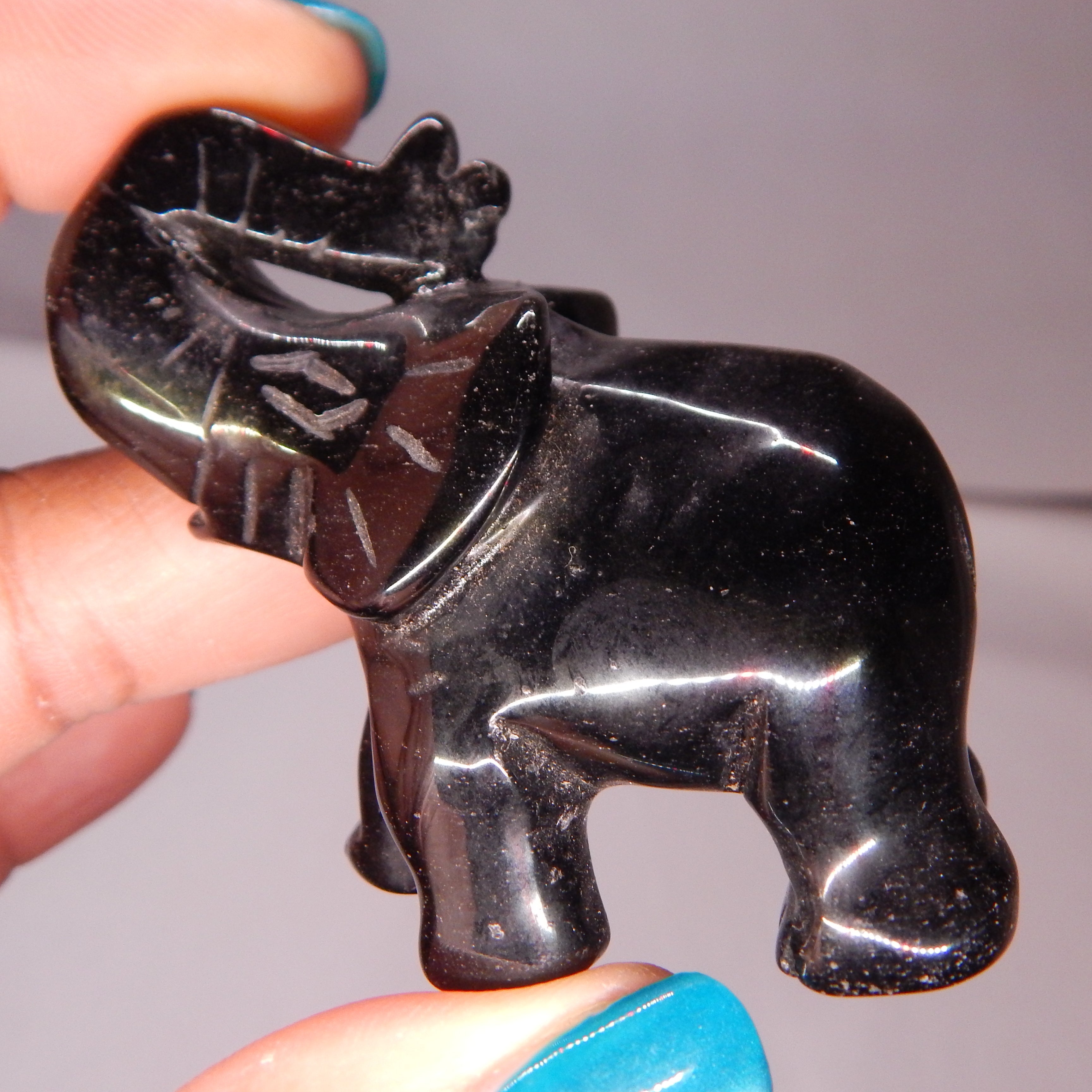 Black Obsidian Elephant